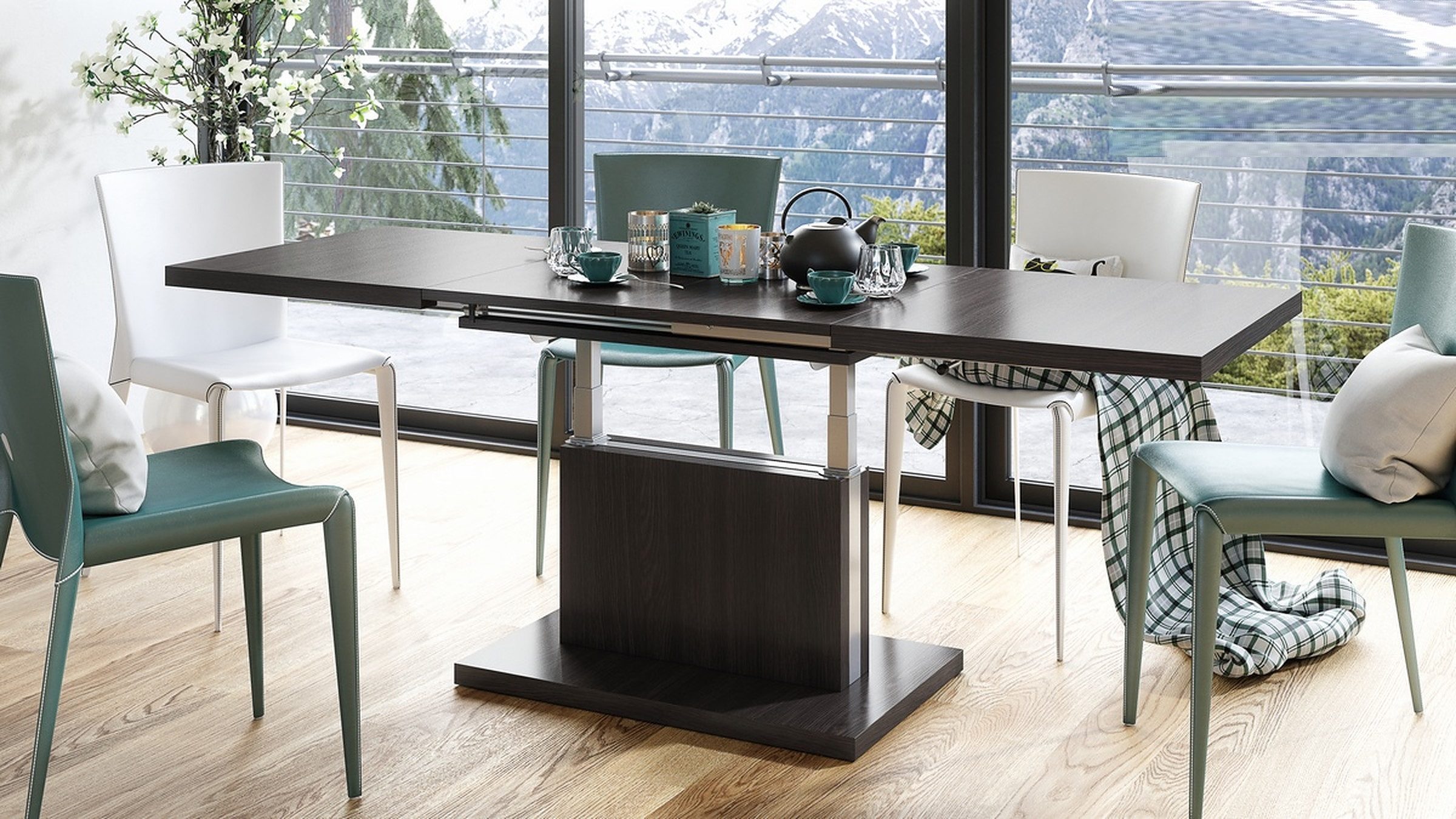 Mazzoni Couchtisch Aston Walnuss Wenge stufenlos günstig online kaufen
