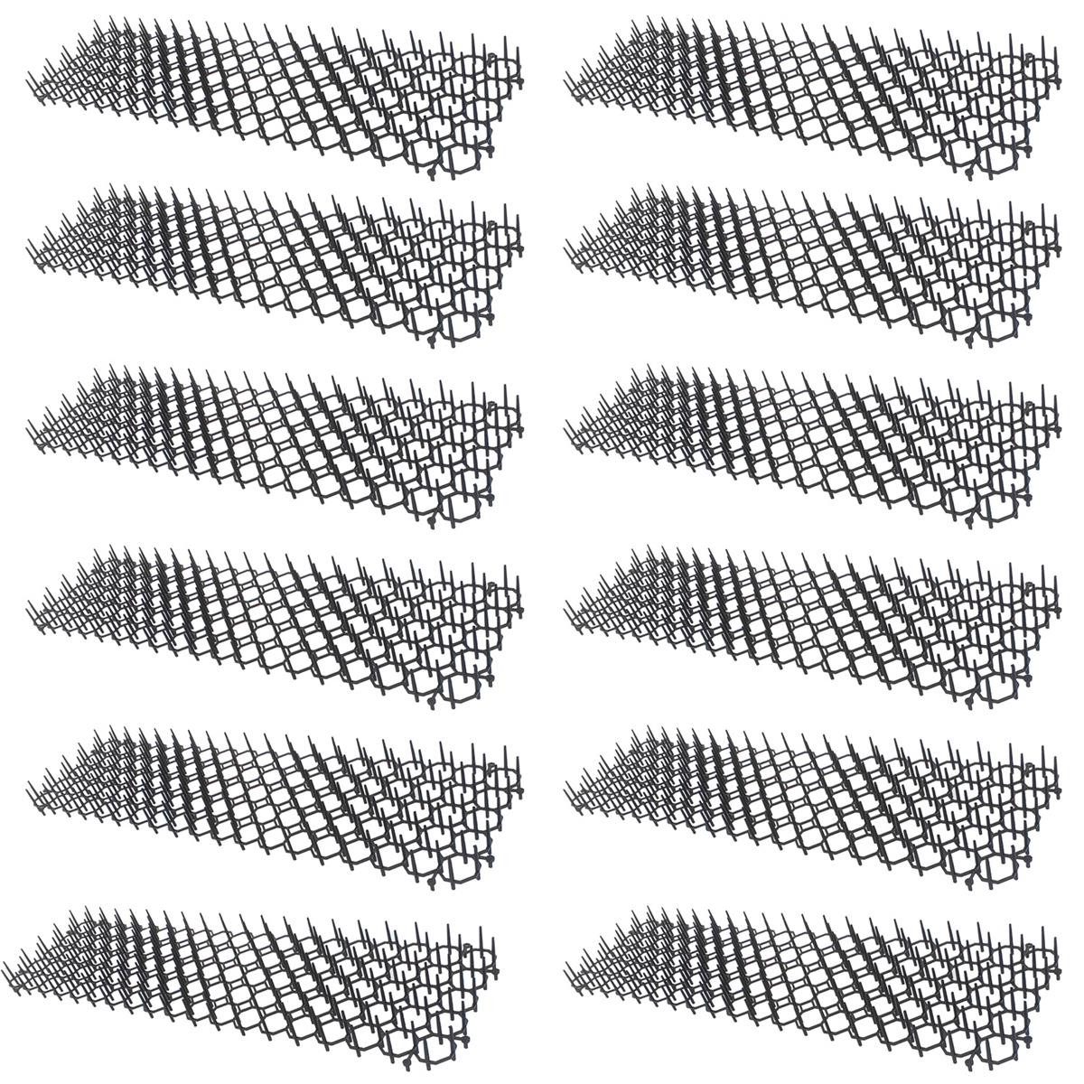 varivendo Marder-Schutzgitter 6 x Tier Abwehrmatte (12 Stück), 50x13x3 cm, Set, 12-St., Tier-Abwehrmatten, Tierabwehr Katzenabwehr Dornengitter Marderabwehr Tierschreck