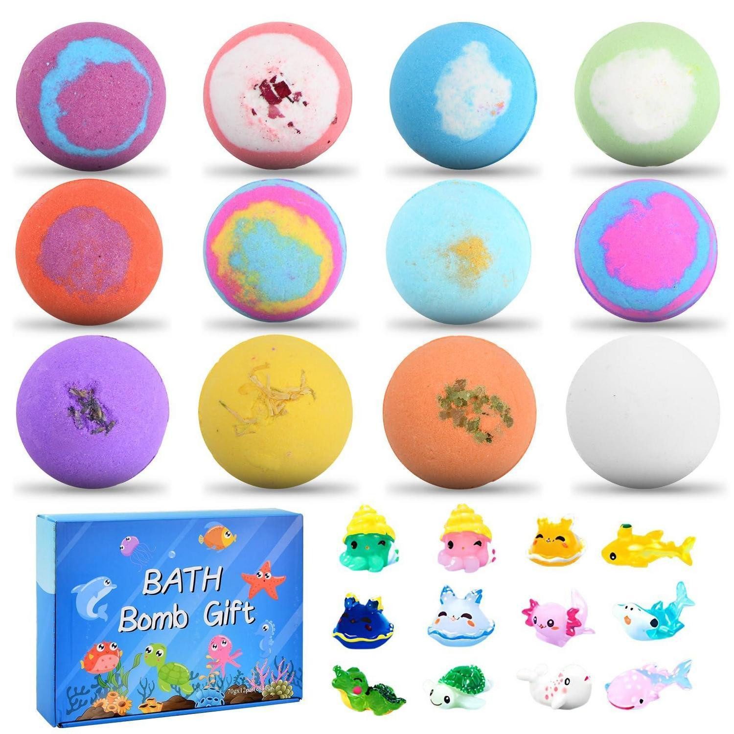 LuxusKollektion Badekugel Badebomben Geschenkset mit Spielzeug 12er