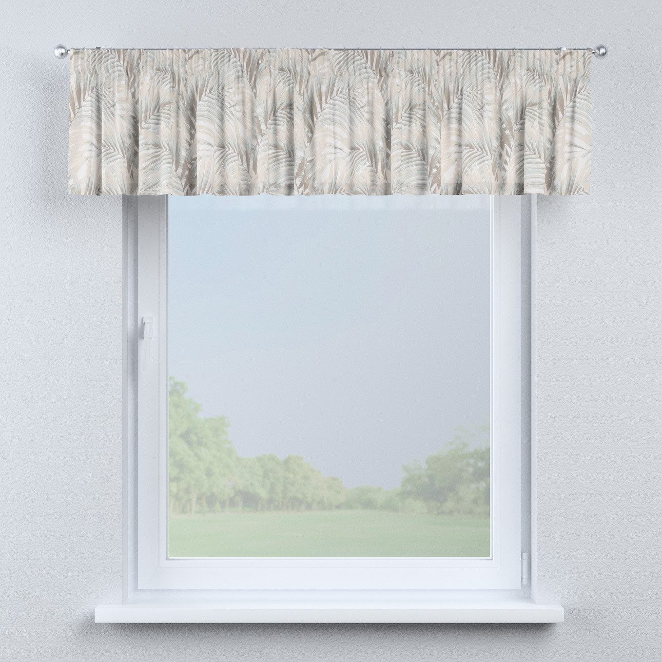 Kurzgardine mit Kräuselband, grau-beige, 390 x 40 cm, Gardenia (142-14) günstig online kaufen