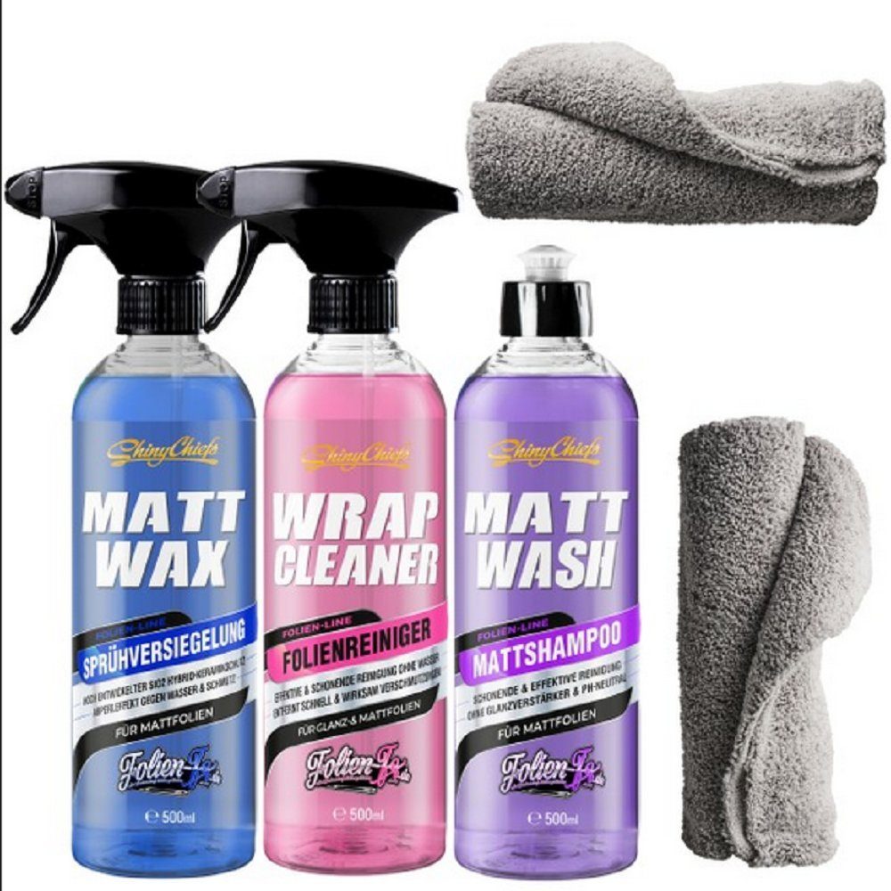 MATT WASH - MATTSHAMPOO + MATT WAX + WRAP CLEANER SET (3x500ml) Auto-Reinigungsmittel