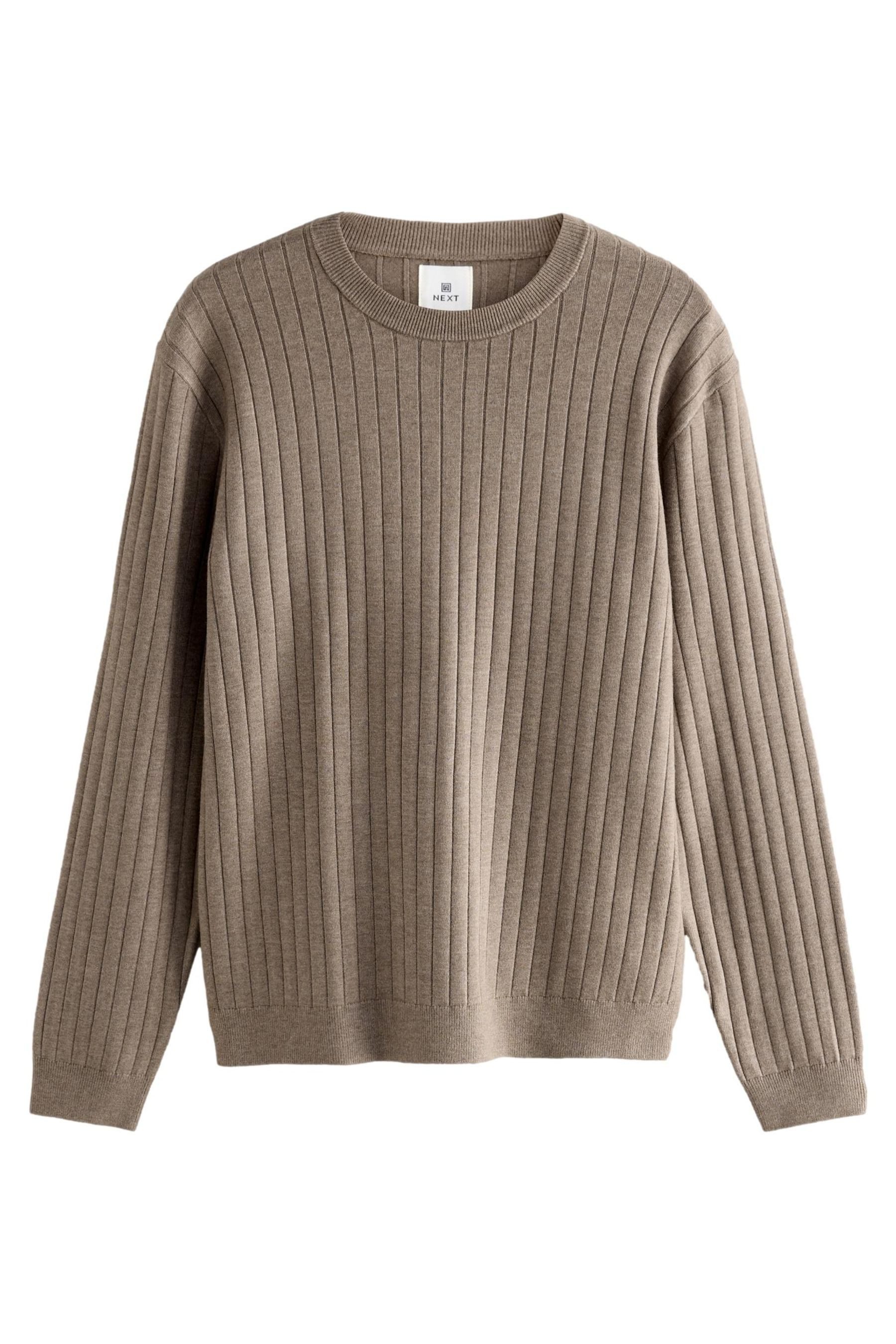 Rundhalspullover Regular Fit gerippter Premium Rundhalspullover
