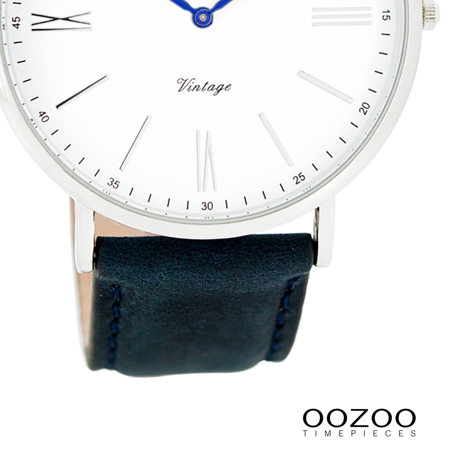 OOZOO Quarzuhr Oozoo Unisex Armbanduhr Vintage Analog, (Analoguhr), Damen, Herrenuhr rund, groß (ca. 44mm) Lederarmband, Fashion-Style