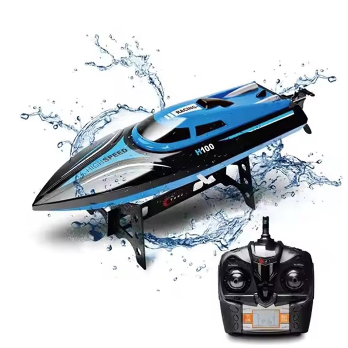 efaso RC-Boot H100 RC Boot mit LCD-Display - ferngesteuertes Boot 25kmh, Alarmsignal bei schwachem Akku