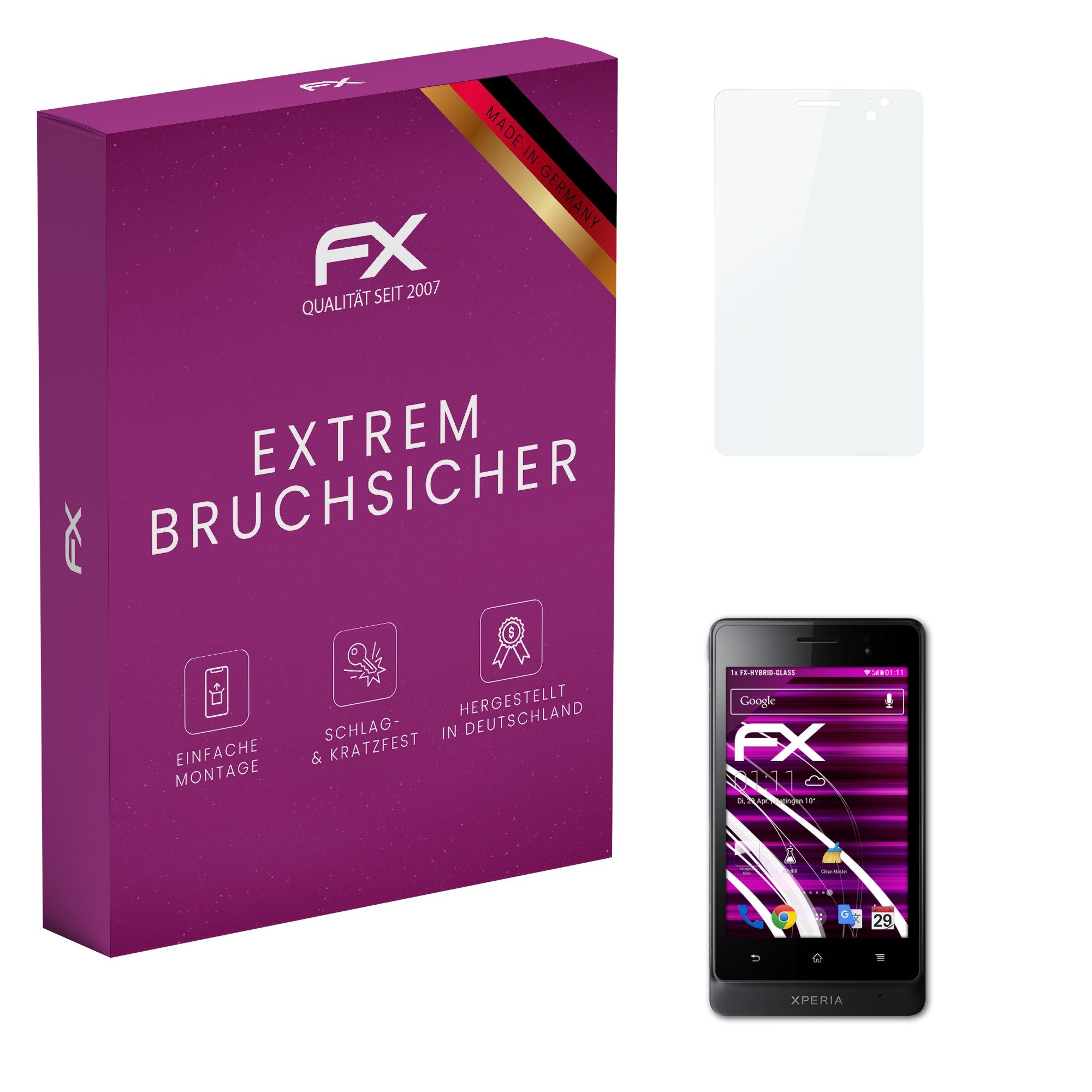 Schutzfolie Panzerglasfolie für Sony Xperia Go