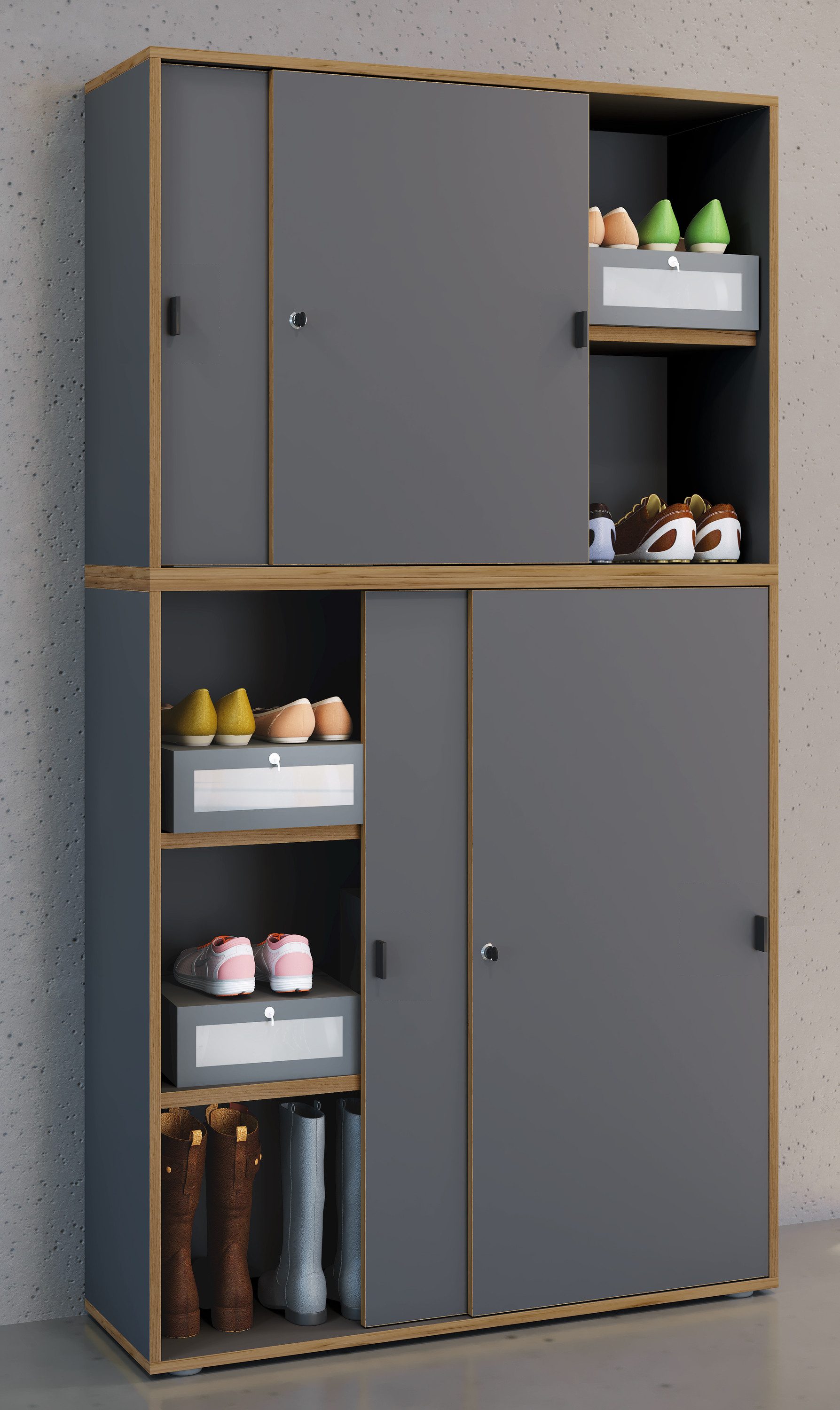 VCM Aktenschrank Büroschrank Salia mit Schiebtüren H. 183 x B. 100