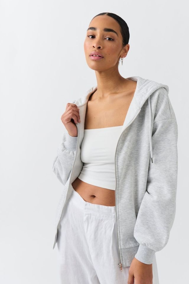 Gina Tricot Sweatjacke - leichte Jacke - Oversized zip hoodie