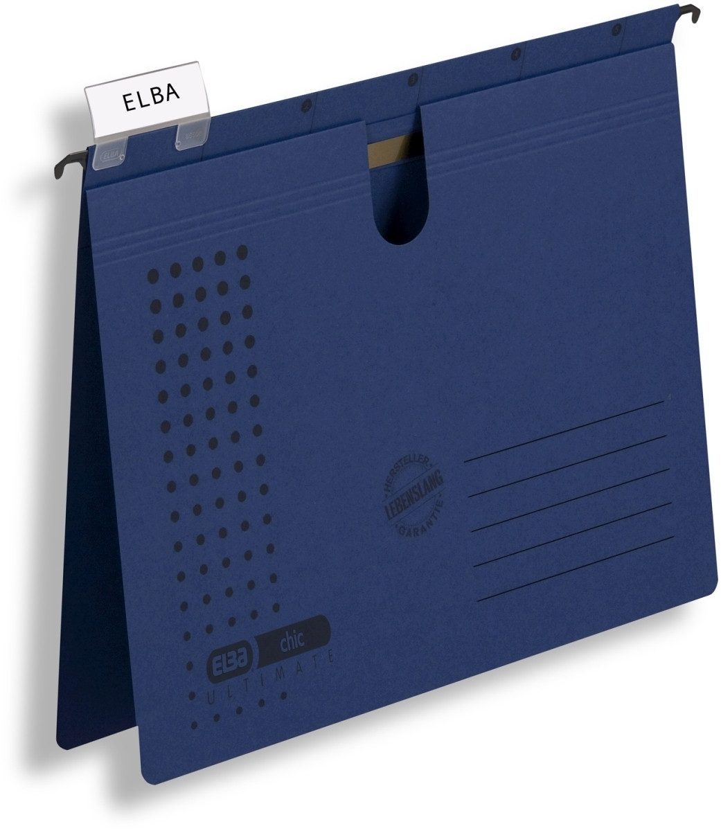 ELBA Hefter Hängehefter chic A4 230g/qm Karton (RC) dunkelblau VE=5 Stück