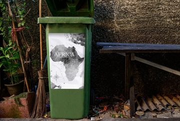 MuchoWow Wandsticker Weltkarte - Afrika - Farbe (1 St), Mülleimer-aufkleber, Mülltonne, Sticker, Container, Abfalbehälter