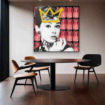 DOTCOMCANVAS® Acrylglasbild Audrey Hepburn Drink - Acrylglas, Acrylglasbild Audrey Hepburn Coca Cola Pop Art Wandbild