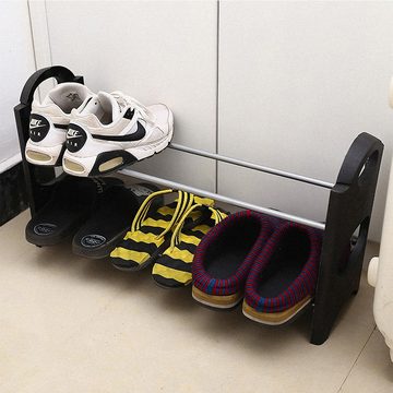 Retoo Schuhregal Schuhregal mit 2 Ablagen Schuhschrank Schuhablage Schuhständer Regal, set, Lagerungsflexibilität, Langlebige Materialien, Ästhetisches Design