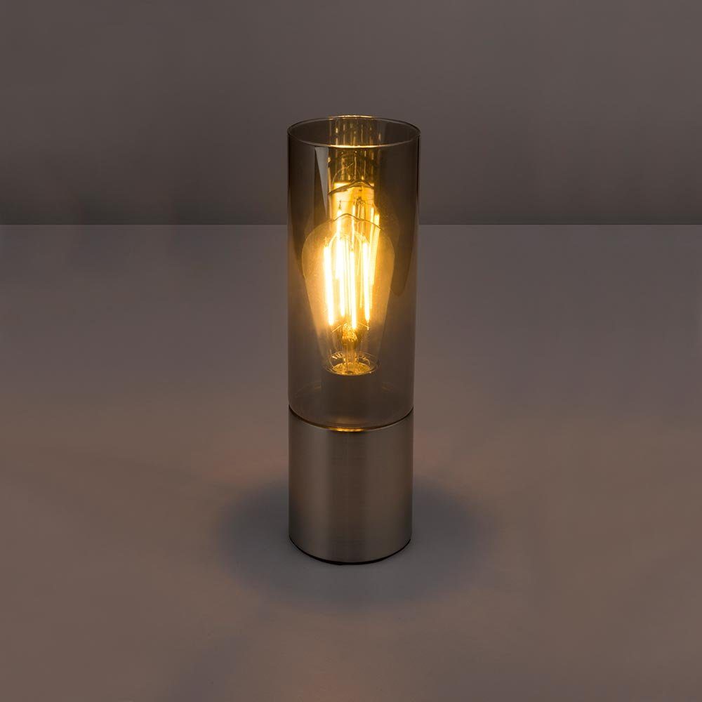 Nickel inklusive, Lampe Beleuchtung Tischleuchte, LED Leuchtmittel Matt Tisch Leuchte Textilkabel nicht Glas etc-shop