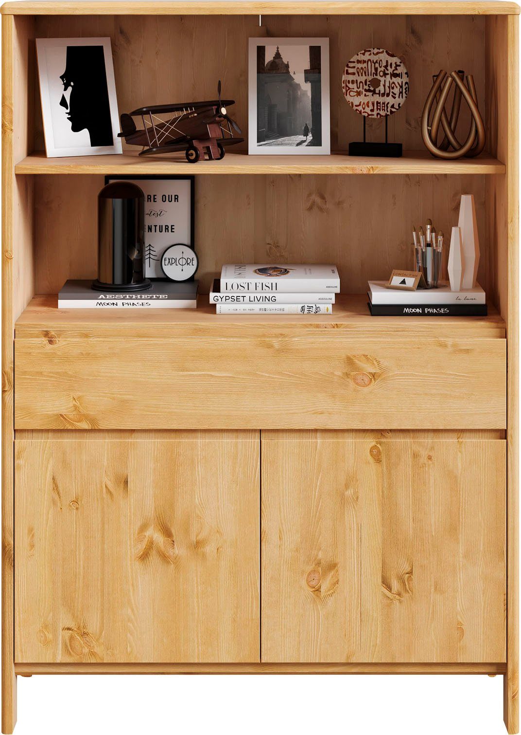 OTTO home Regal Luven, zertifiziertes Massivholz, Breite 98 cm