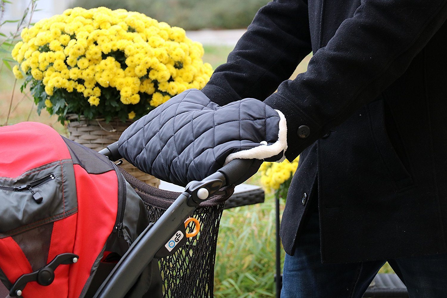 Innen, EU Made für Kinderwagen-Handwärmer Gesteppt, Kinderwagen Kinderwagen, alle Handmuff in Universalgröße Babymajawelt Radanhänger Teddyfell Muff