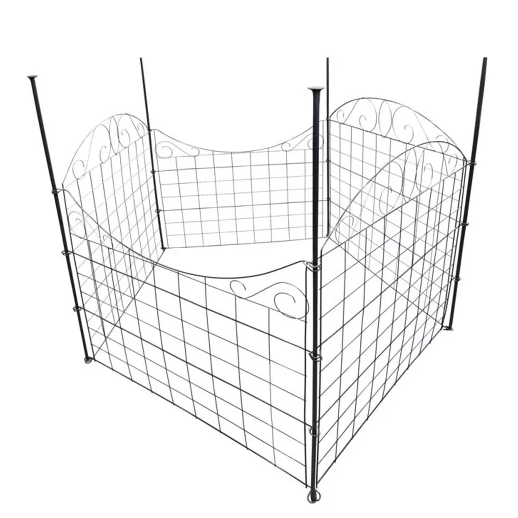 Happy Home Zaunpfosten Metall Gartenzaun Wellen Design 11 teilig anthrazit pulverbeschichtet