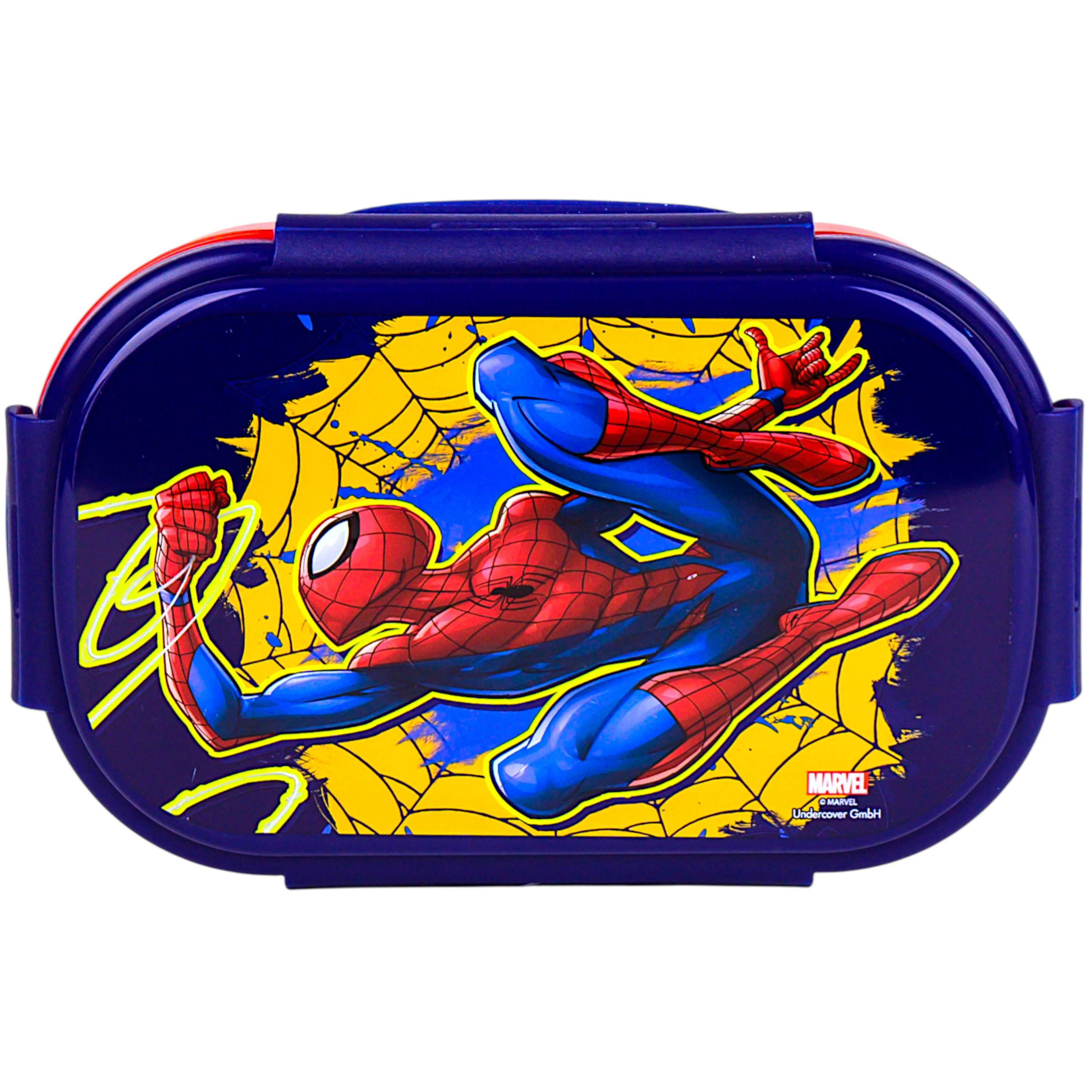 Spiderman Lunchbox Marvel, PP, (2-tlg), Kinder Brotdose mit 2-Fach-Unterteilung & Göffel-Messer BPA frei