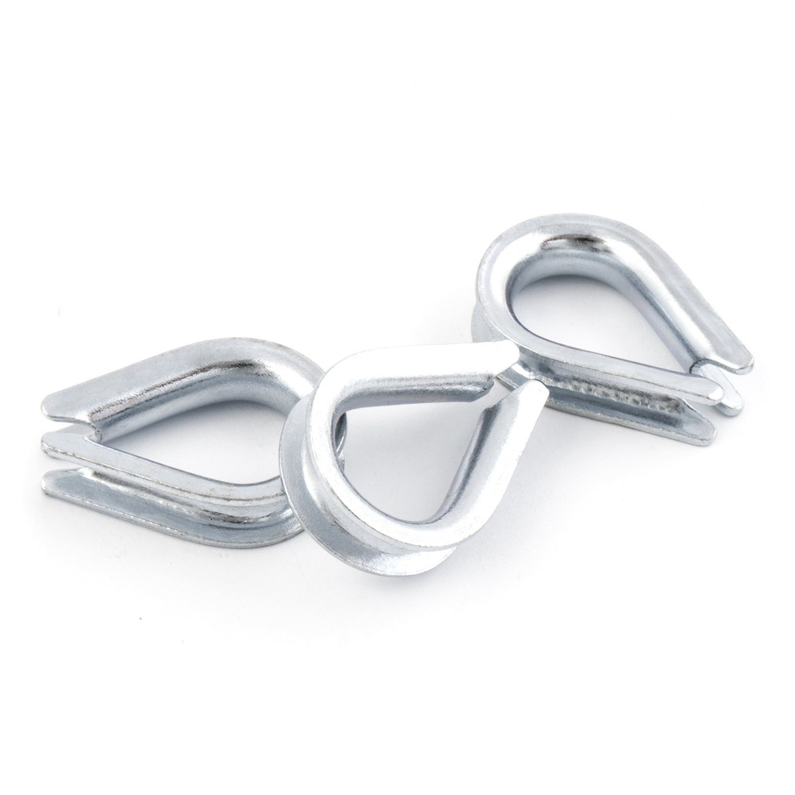 DQ-PP Kausche DQ-PP 100x Kauschen 3-20mm, Drahtseilkauschen,Stahl verzinkt,DIN 6899B, Stahlseil, Drahtseil, Seilkauschen für Seil, Drahtseilkausche, Tauwerk