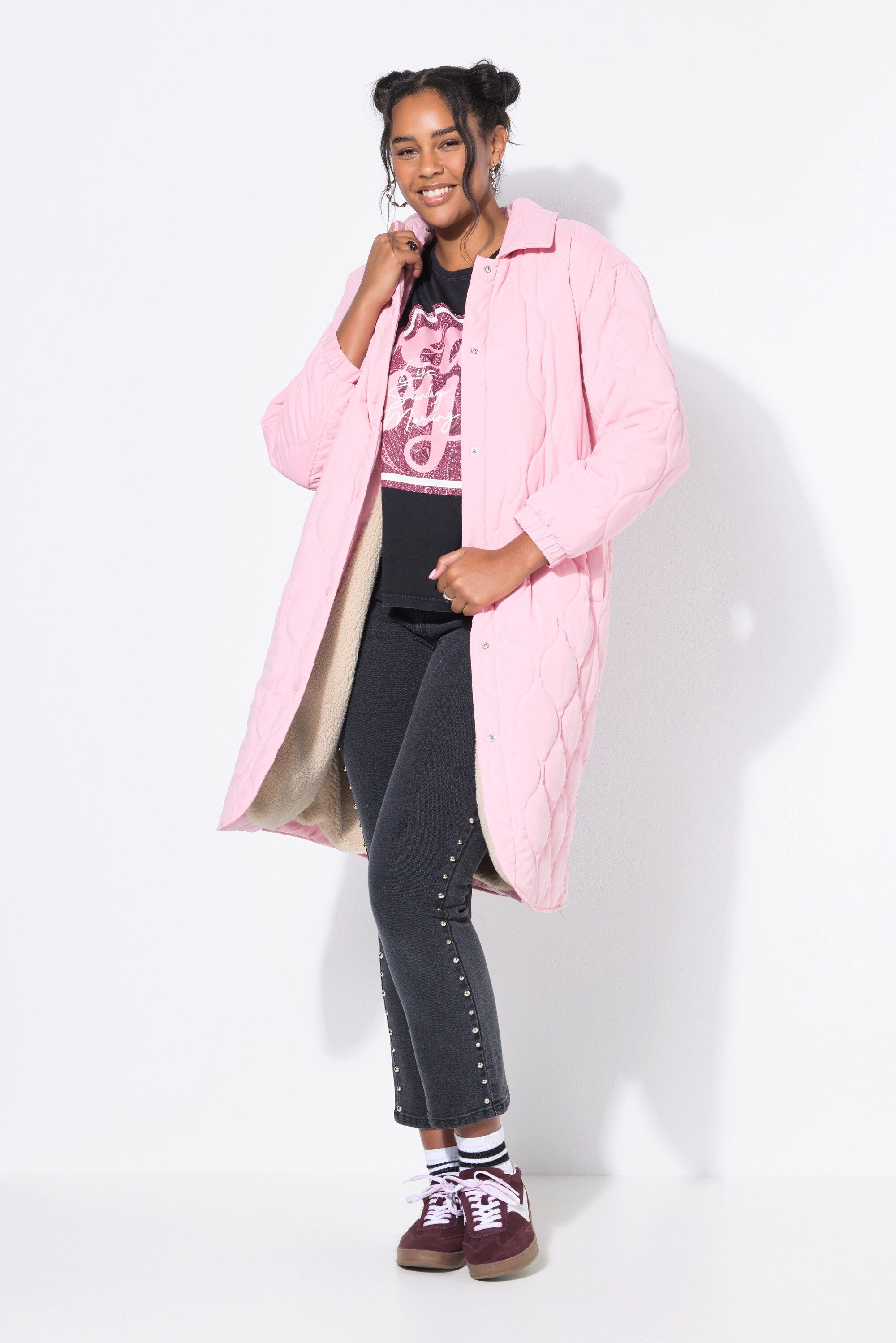 Studio Untold Steppmantel Steppmantel Loose Shape Teddyfutter günstig online kaufen