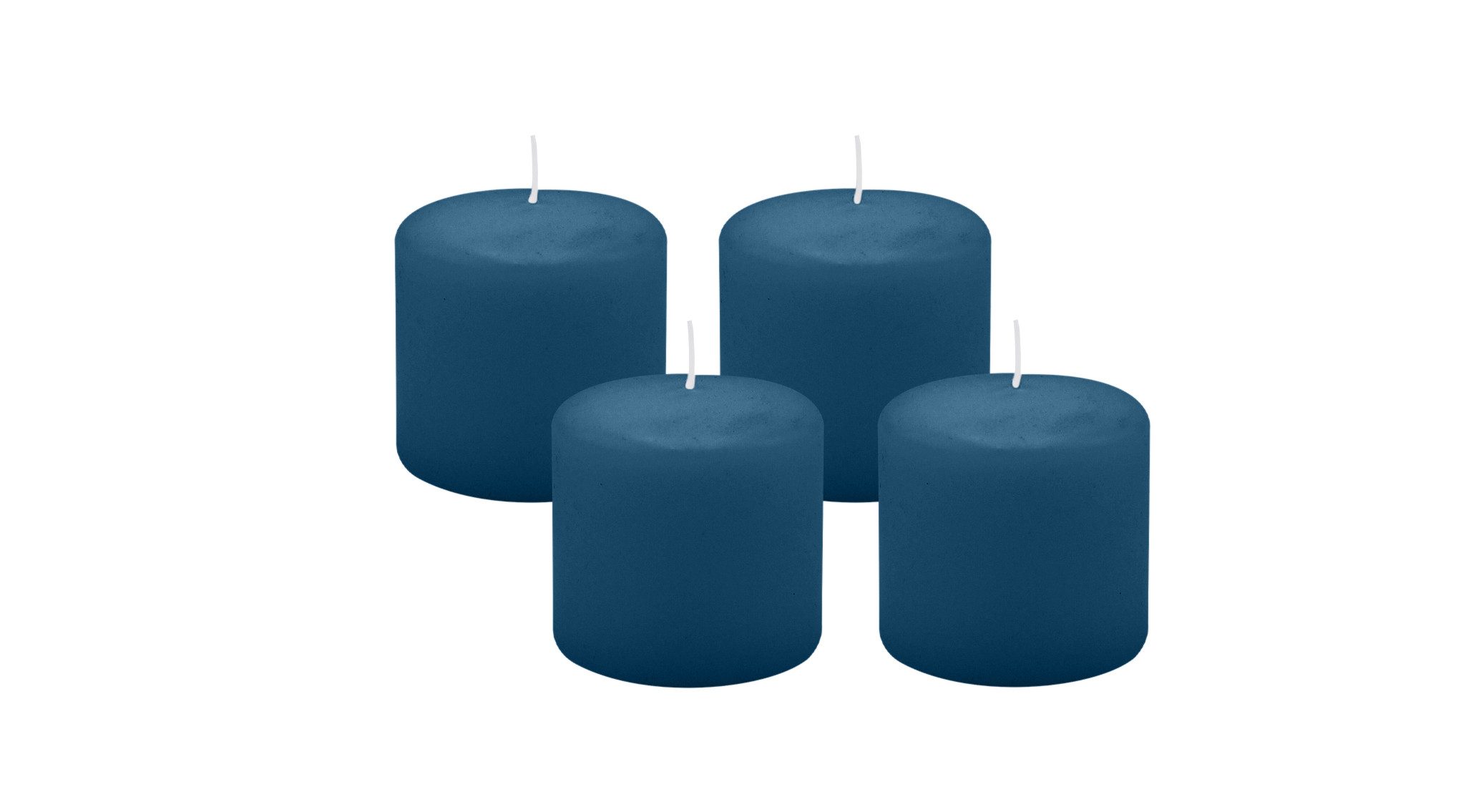 Kopschitz Kerzen Stumpenkerze 4er Set Stumpenkerzen/Adventskranzkerzen Petrol Blau Ø 60 x 60 mm