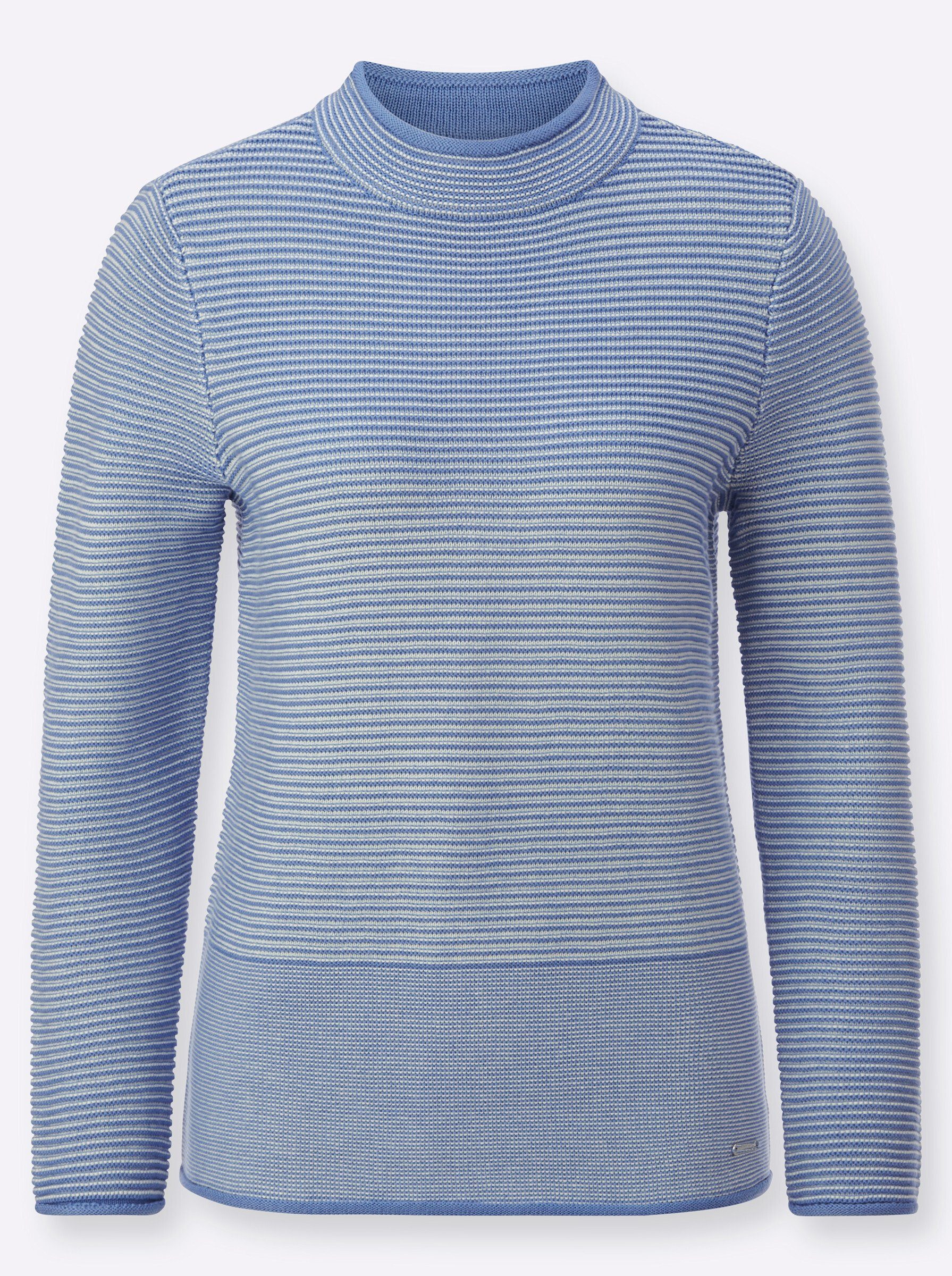 Strickpullover Pullover Langarm Links-Strick