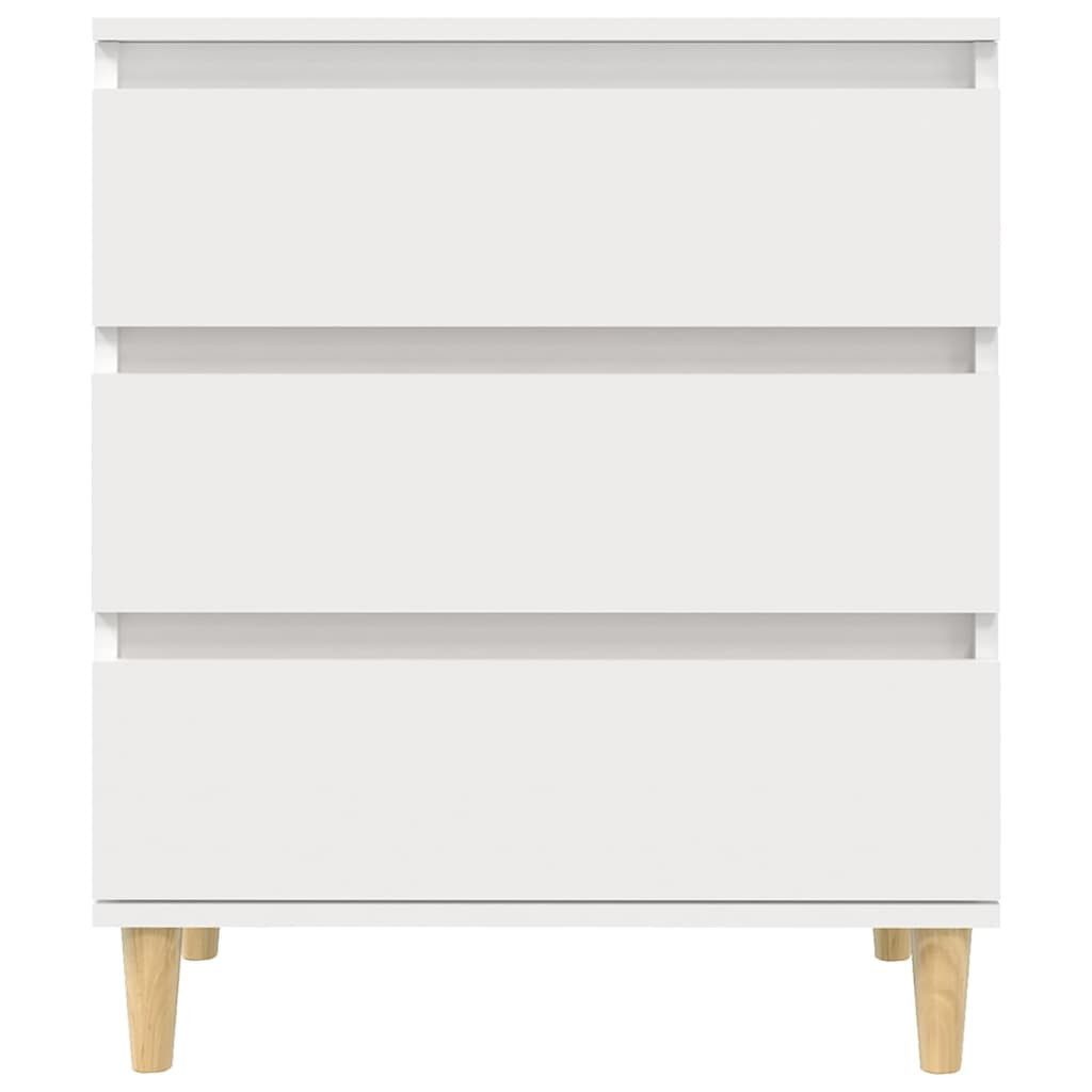 furnicato Sideboard 60 x 35 x 70 cm Weiß (1 St), Kommode mit 3 Schubladen und Massivholzbeinen für dein Wohnzimmer – Bild 4 von 5