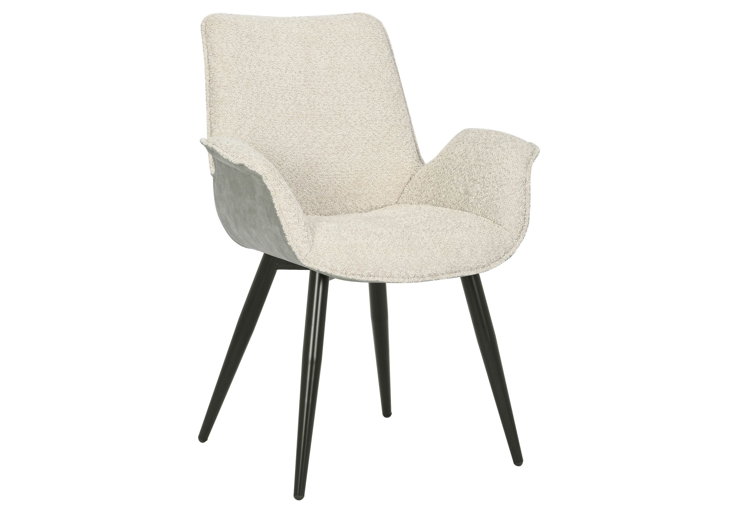 Massivmoebel24 Polsterstuhl POLSTERSTÜHLE (beige / grau 100% Polyester Stahl), 66 x 86 x 62 cm POLSTERSTÜHLE