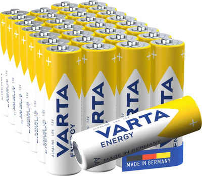 VARTA »30er Pack Energy AA Mignon LR6 Alkaline - Made in Germany - ideal für Spielzeug Taschenlampen und andere batteriebetriebene Geräte« Batterie, LR06 (1,5 V, 30 St)