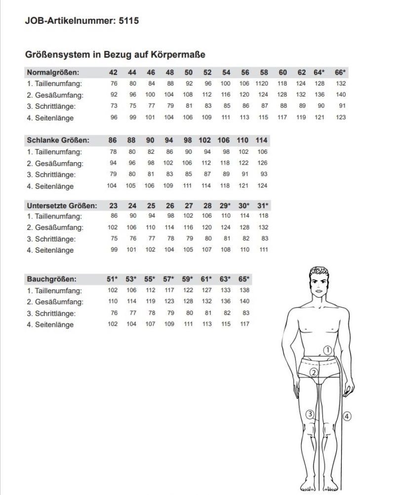 JOB Arbeitshose Zunfthose Schwarz – Gerade Cordhose extra lang – Bild 5 von 5