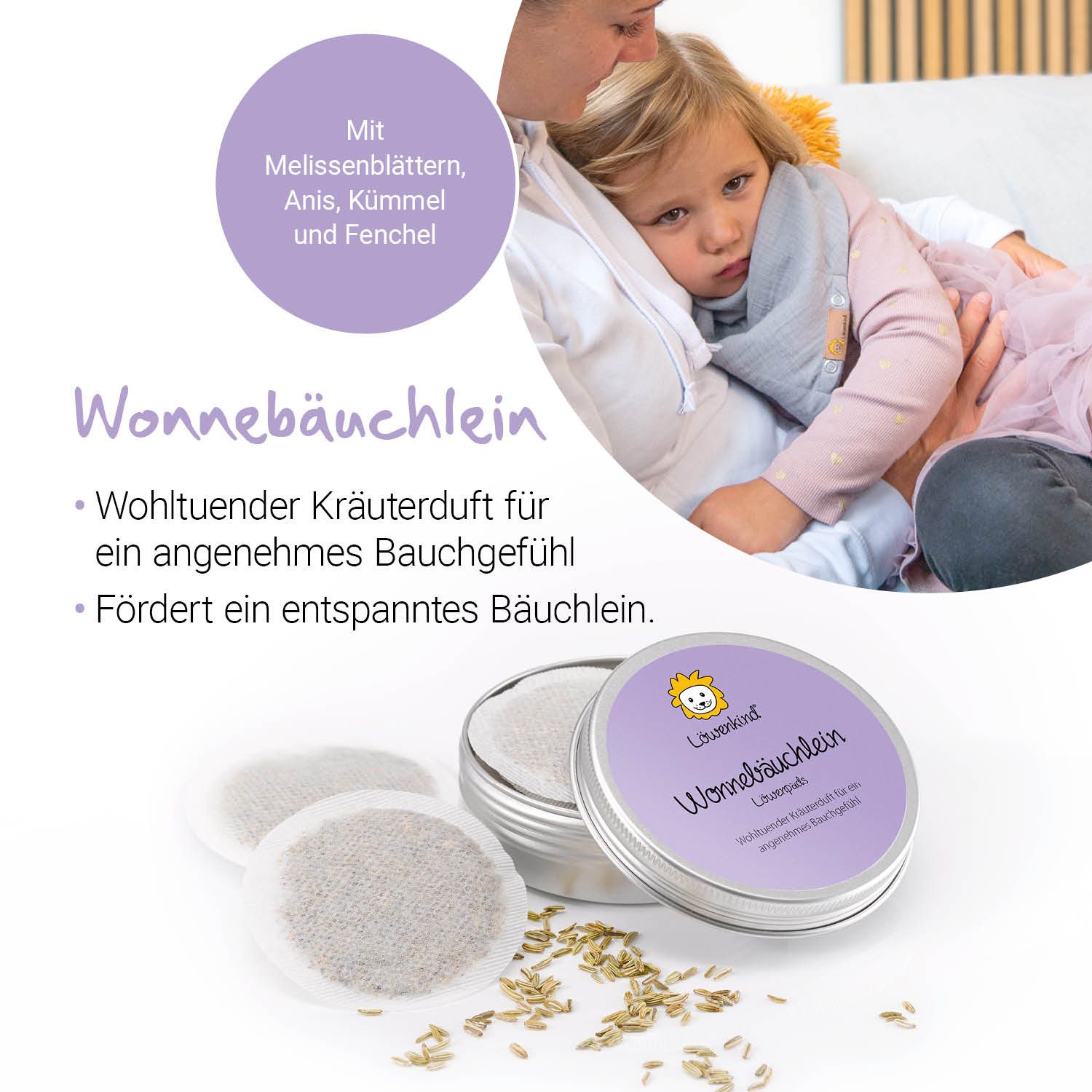 Löwenkind Neugeborenen-Geschenkset Einsteigerbox mit Halstuch Grau, Wonnebäuchlein und Rotznäschen (Einsteiger-Set) Einfache Anwendung - Schnelle Wirkung