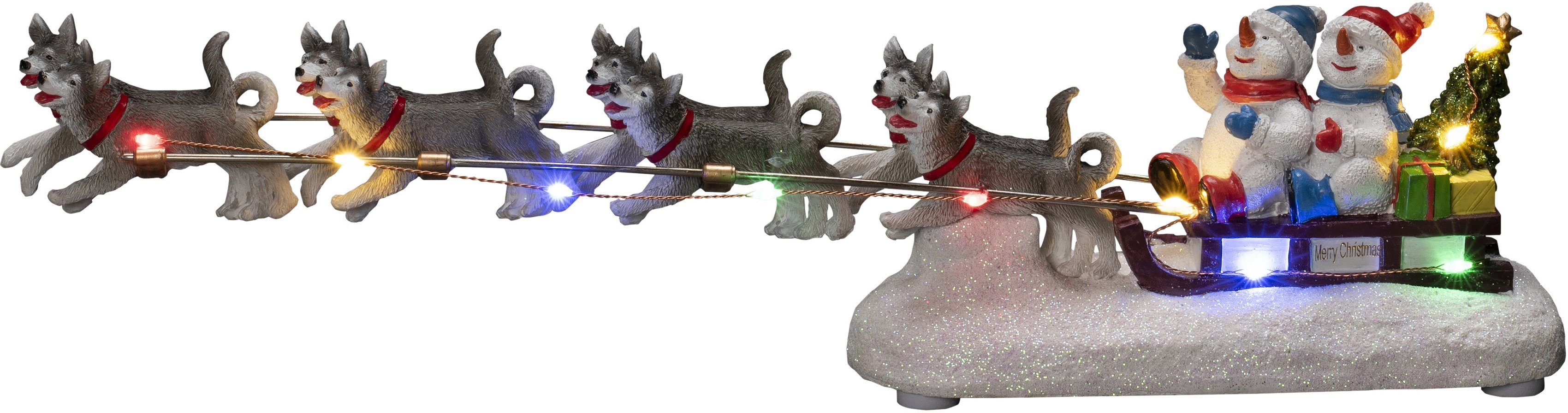 KONSTSMIDE Weihnachtsszene Weihnachtsdeko, 6 Stunden Timer, 10 bunte Dioden