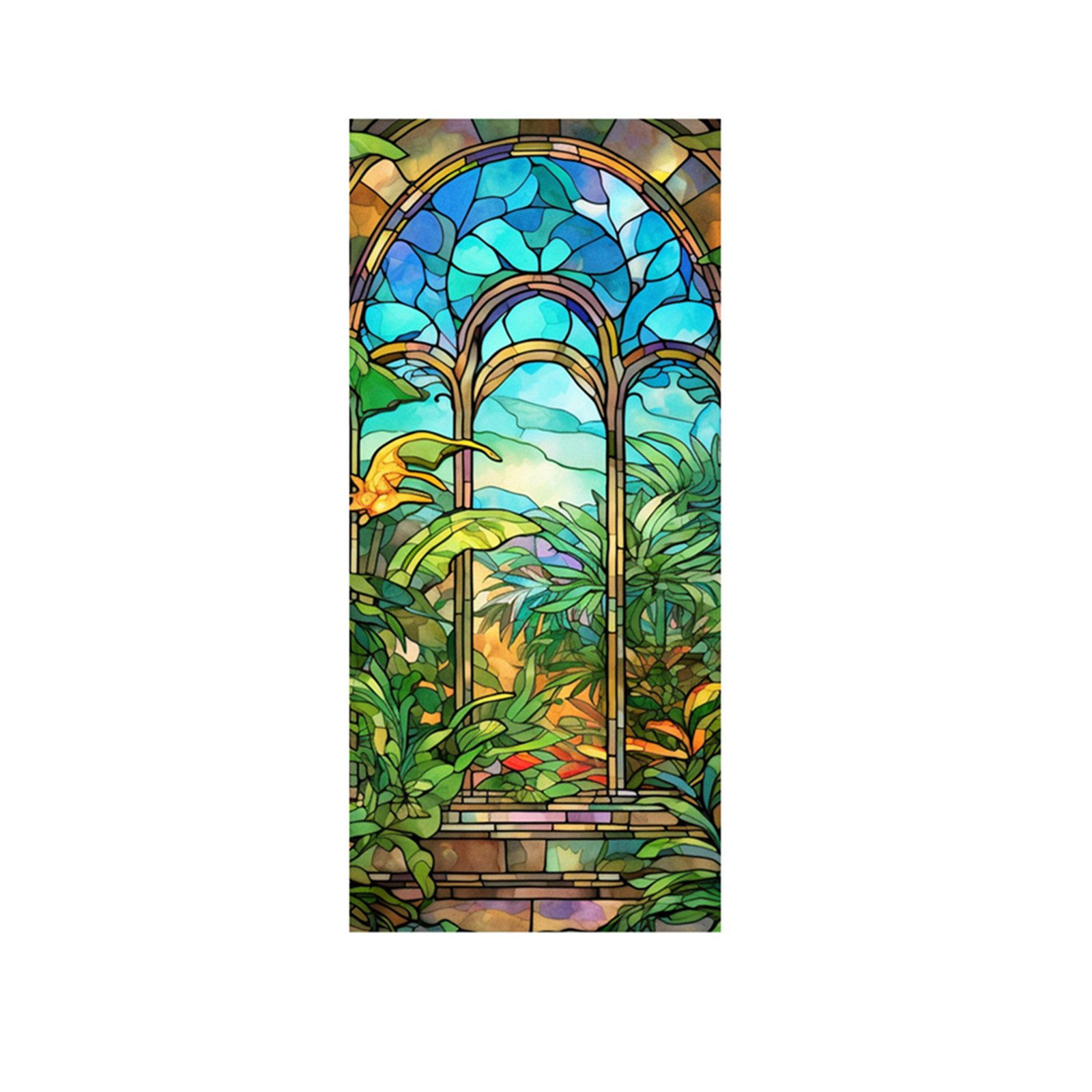 GarveeMore Fenstersticker PVC Buntes Glas Fensterfolie günstig online kaufen