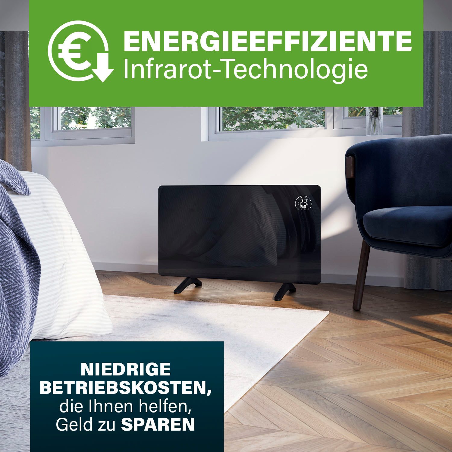 PRINCESS Infrarotheizung Princess 348485 Intelligente Infrarot-Glaspaneelhe günstig online kaufen