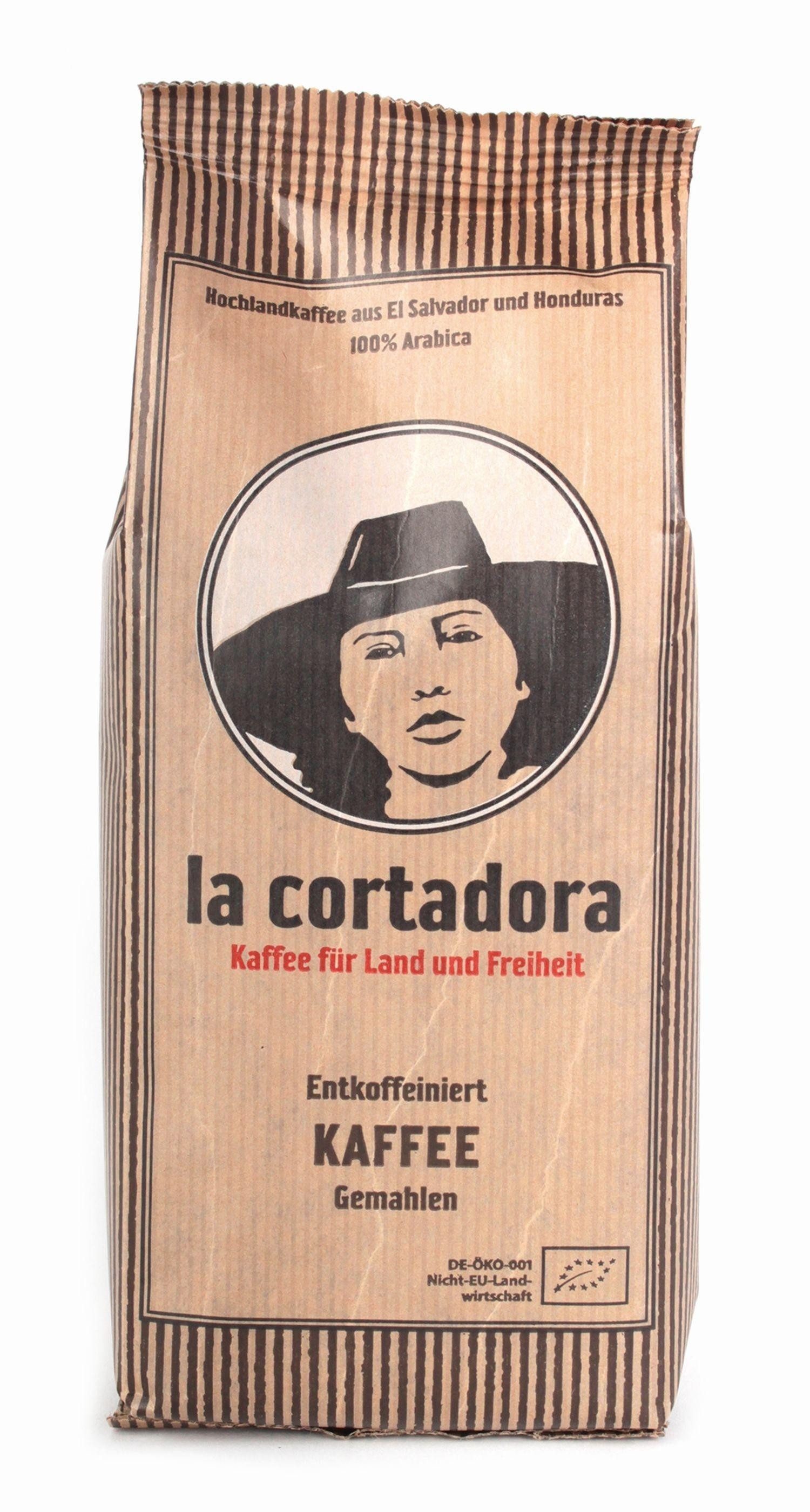 El Puente Kaffee La Cortadora Bio-Kaffee gem. 250 g entkoffeiniert, Fair Trade, Bio, Handmade