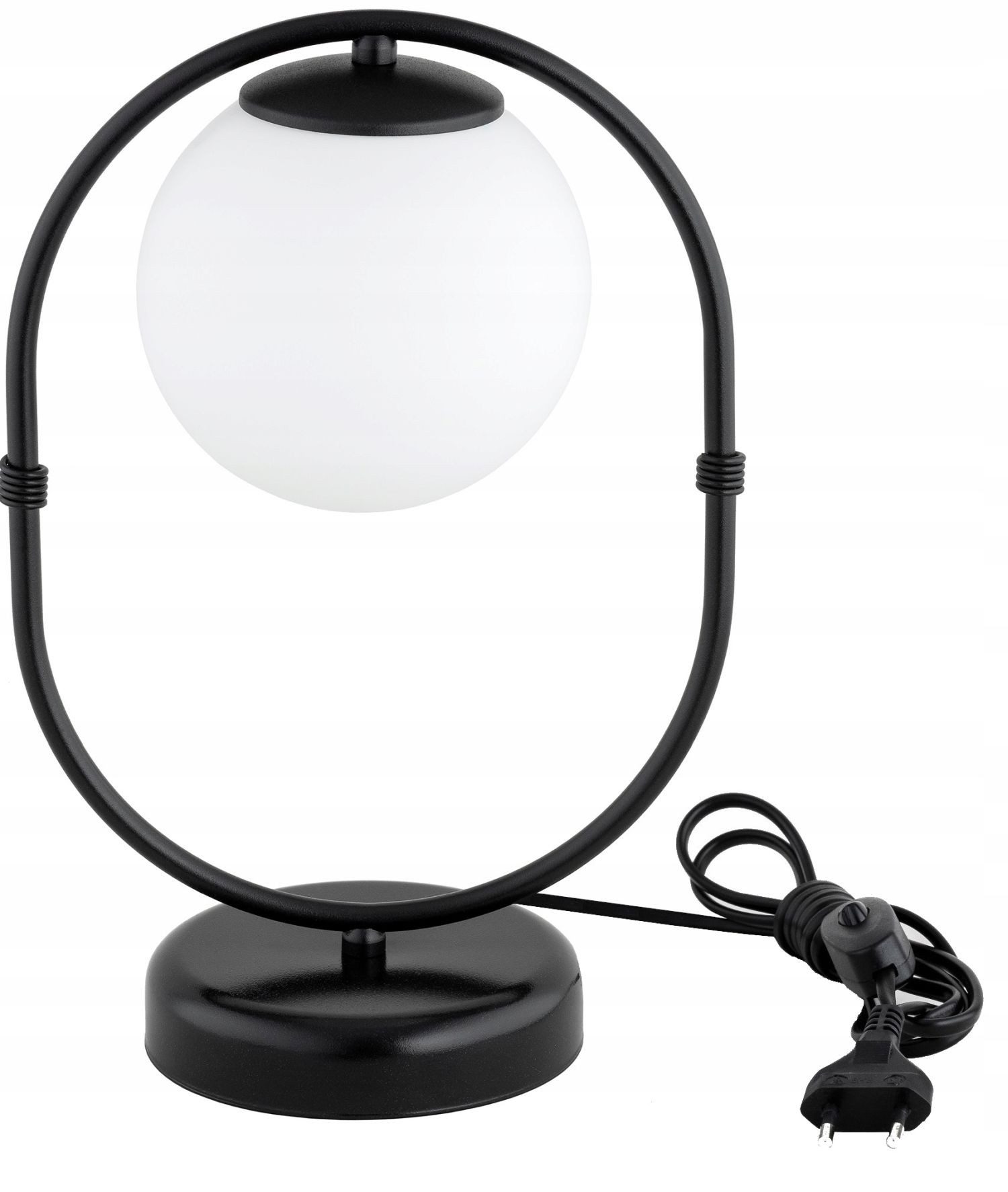 Licht-Erlebnisse Nachttischlampe ELIO, ohne Leuchtmittel, E27 35 cm Kugelschirm Modern