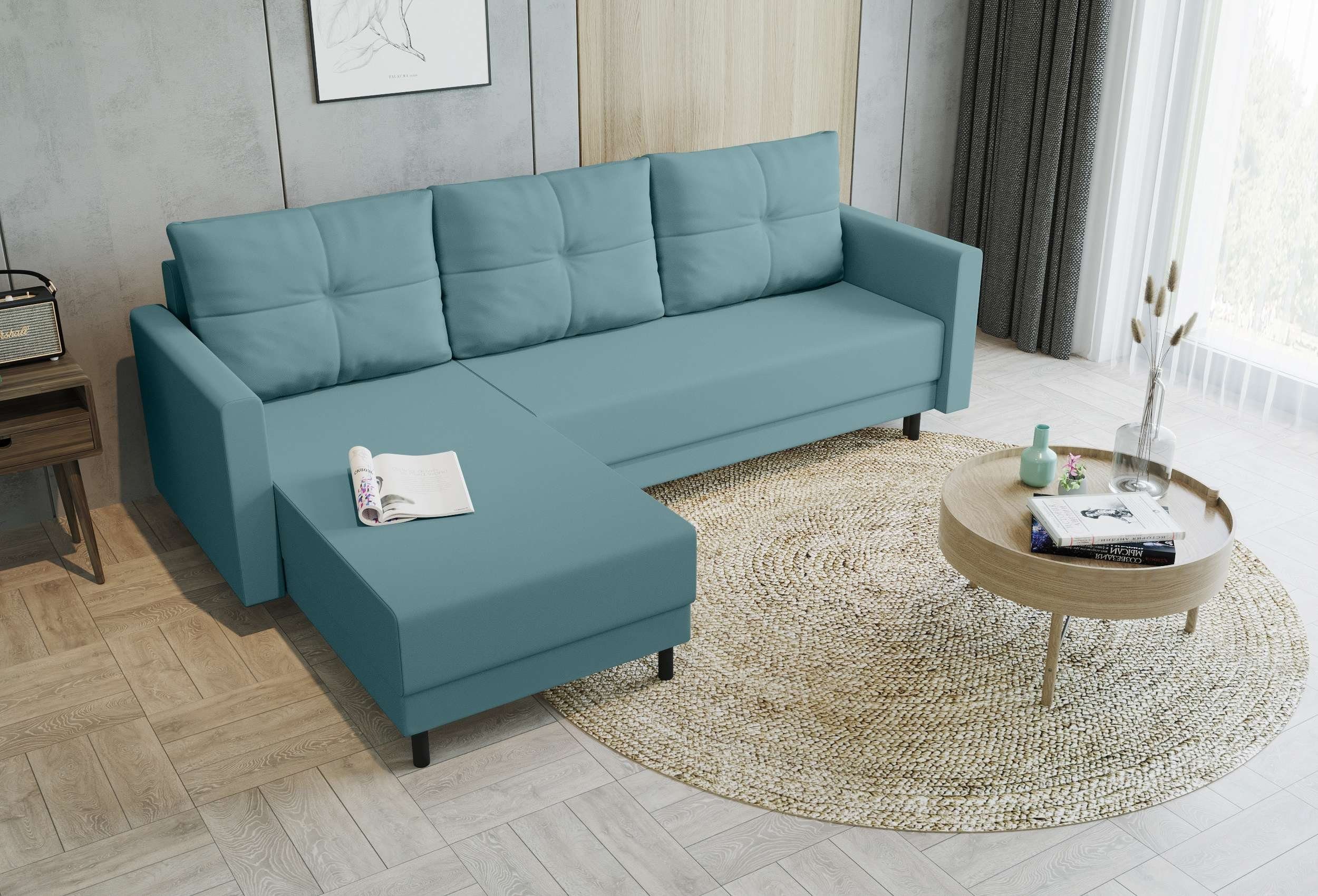 Stylefy Ecksofa Paloma, L-Form, Eckcouch, Modern Bettkasten, Sofa, Design Sitzkomfort, mit mit Bettfunktion