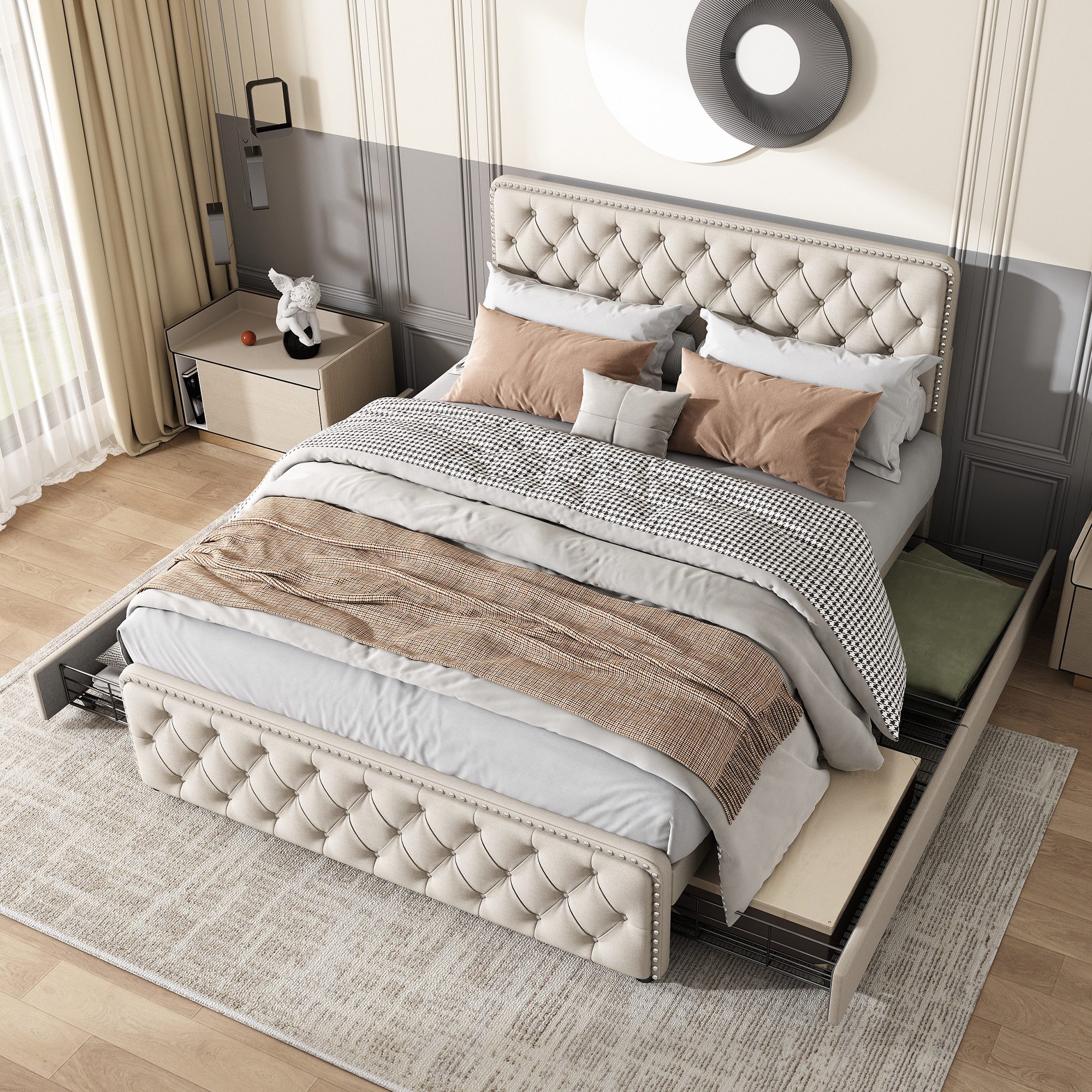HAUSS SPOLE Polsterbett 180x200cm mit 4 günstig online kaufen