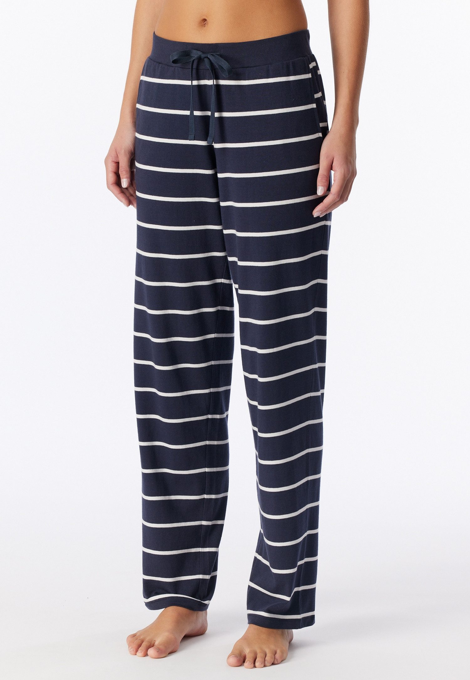 Schiesser Pyjamahose Mix + Relax Cotton-Mix, Gummizug, Bindeband, seitliche Taschen
