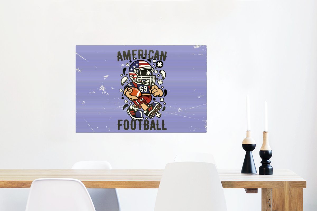 Jahrgang, Ohne - Wandbild, Wandposter St), Fußball Poster MuchoWow - für Poster, Amerika Rahmen Wohnzimmer, (1