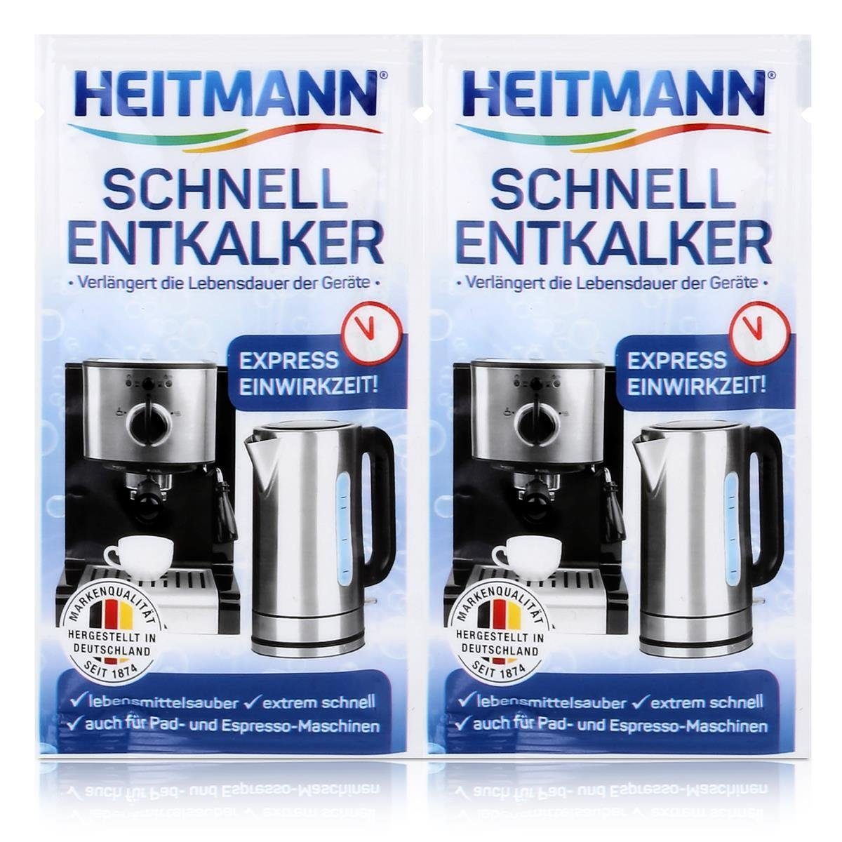 Schnell-Entkalker - 2x15g Natürlicher (1er Entkalker Heitmann Universalentkalker HEITMANN