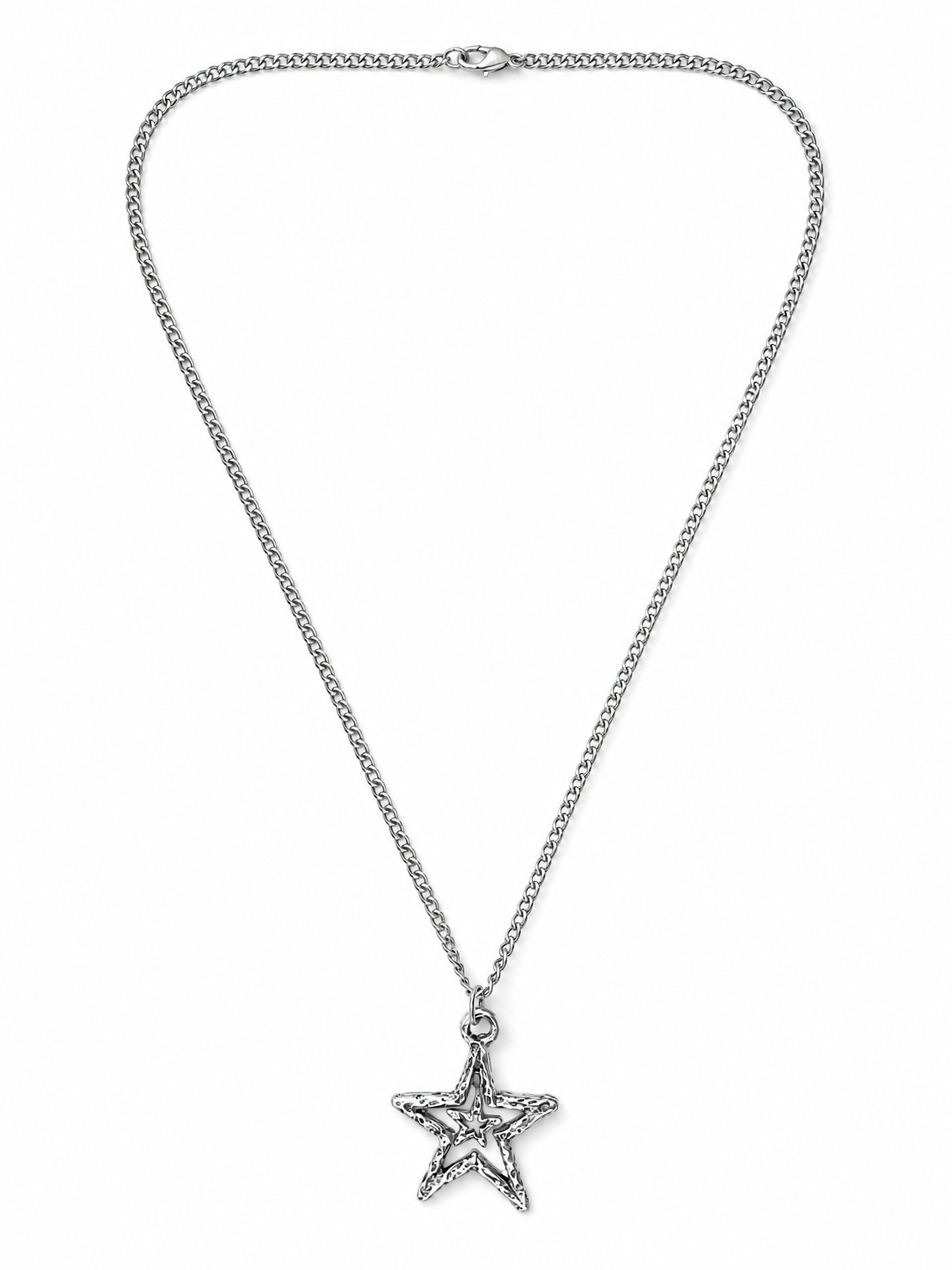 COLLEZIONE ALESSANDRO Lange Kette Stern, mit kleinem und großem Sternanhänger