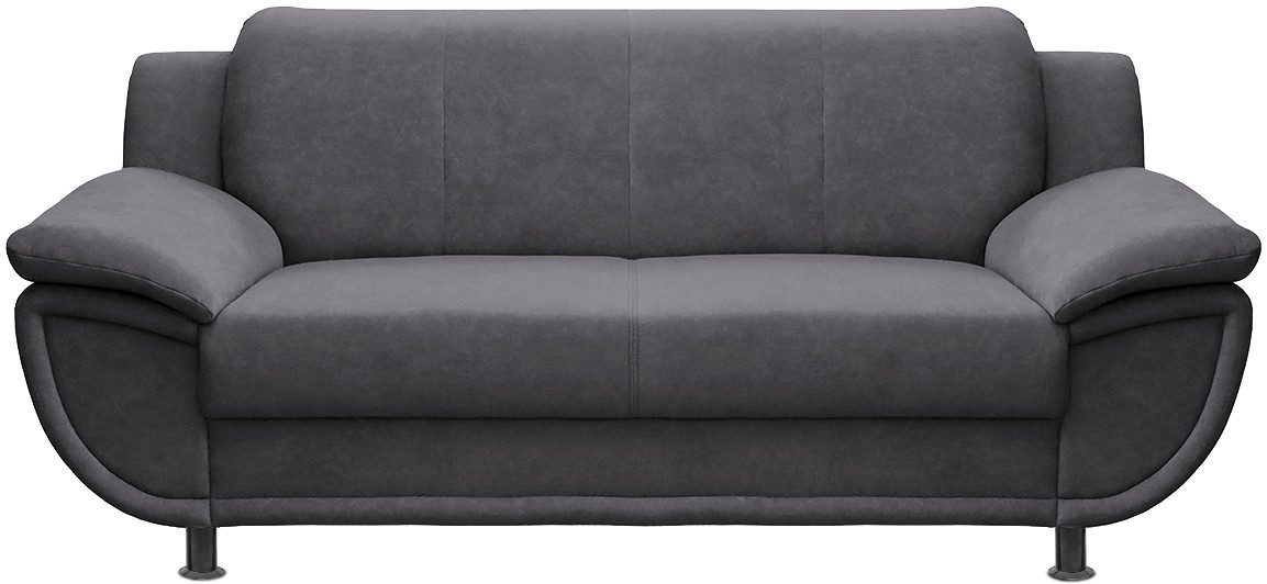 TRENDMANUFAKTUR 2-Sitzer Rondo, Breite 178 cm, breite Armlehnen, Füße schwarz, Couch wahlweise mit Federkern und in verschiedenen Bezügen bestellbar