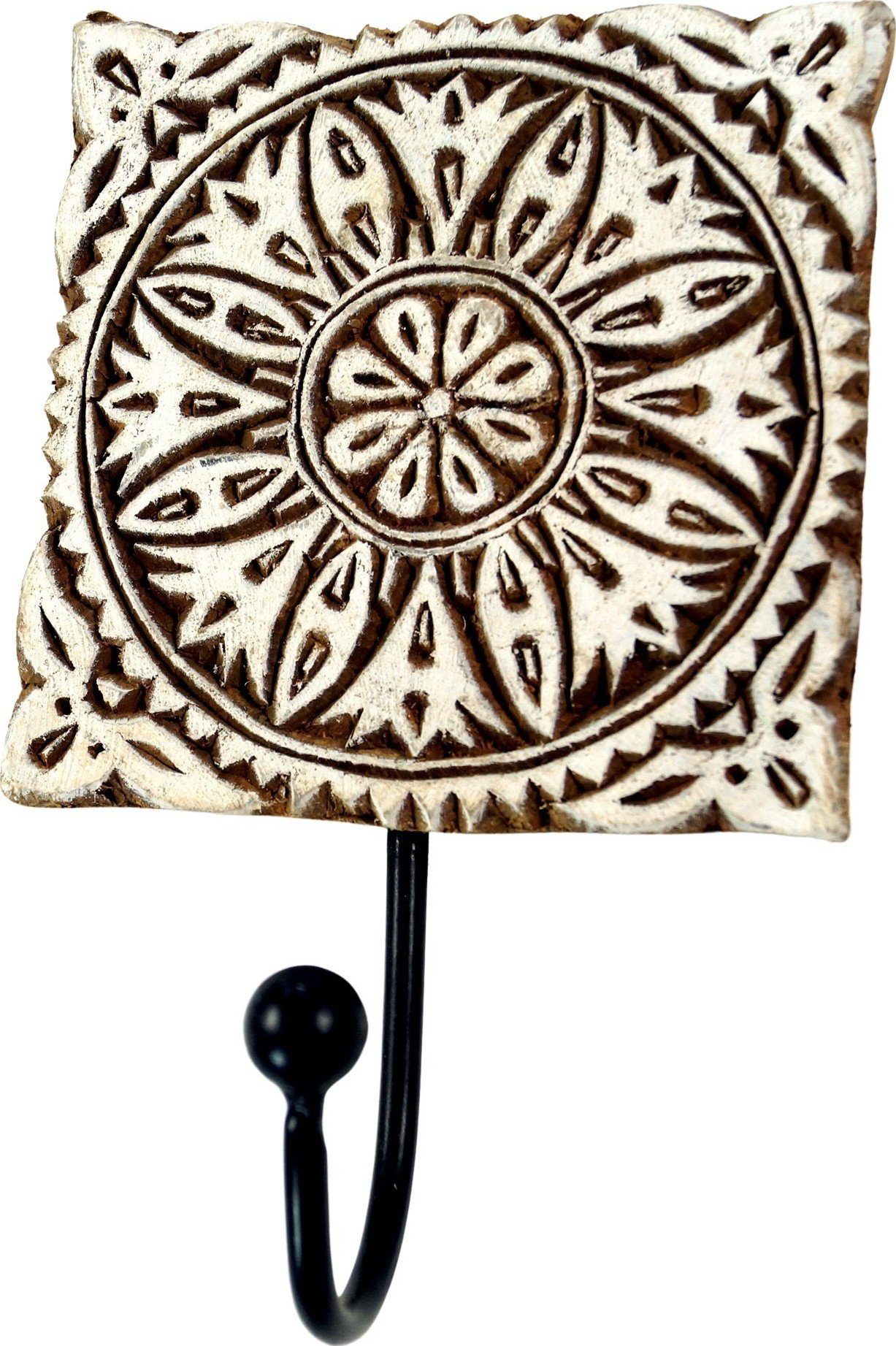 Guru-Shop Kleiderhaken Indischer Wandhaken Ornament - Blüte günstig online kaufen