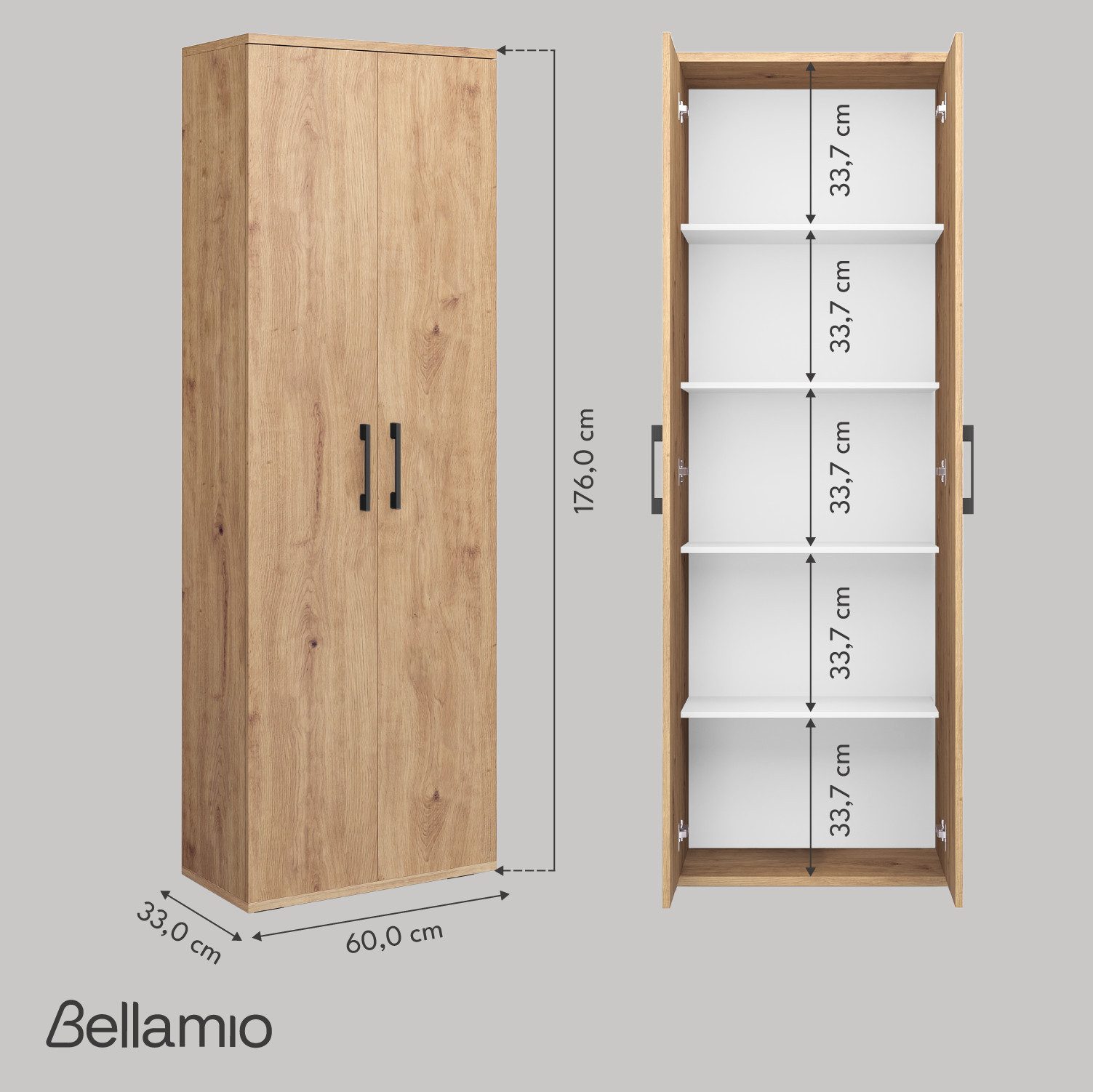 Bellamio Mehrzweckschrank Apol (Aktenschrank Eichenoptik) mit günstig online kaufen