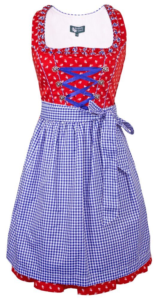 Maddox Dirndl 'Achensee' Traditionell, Rot Kobalt 55 cm