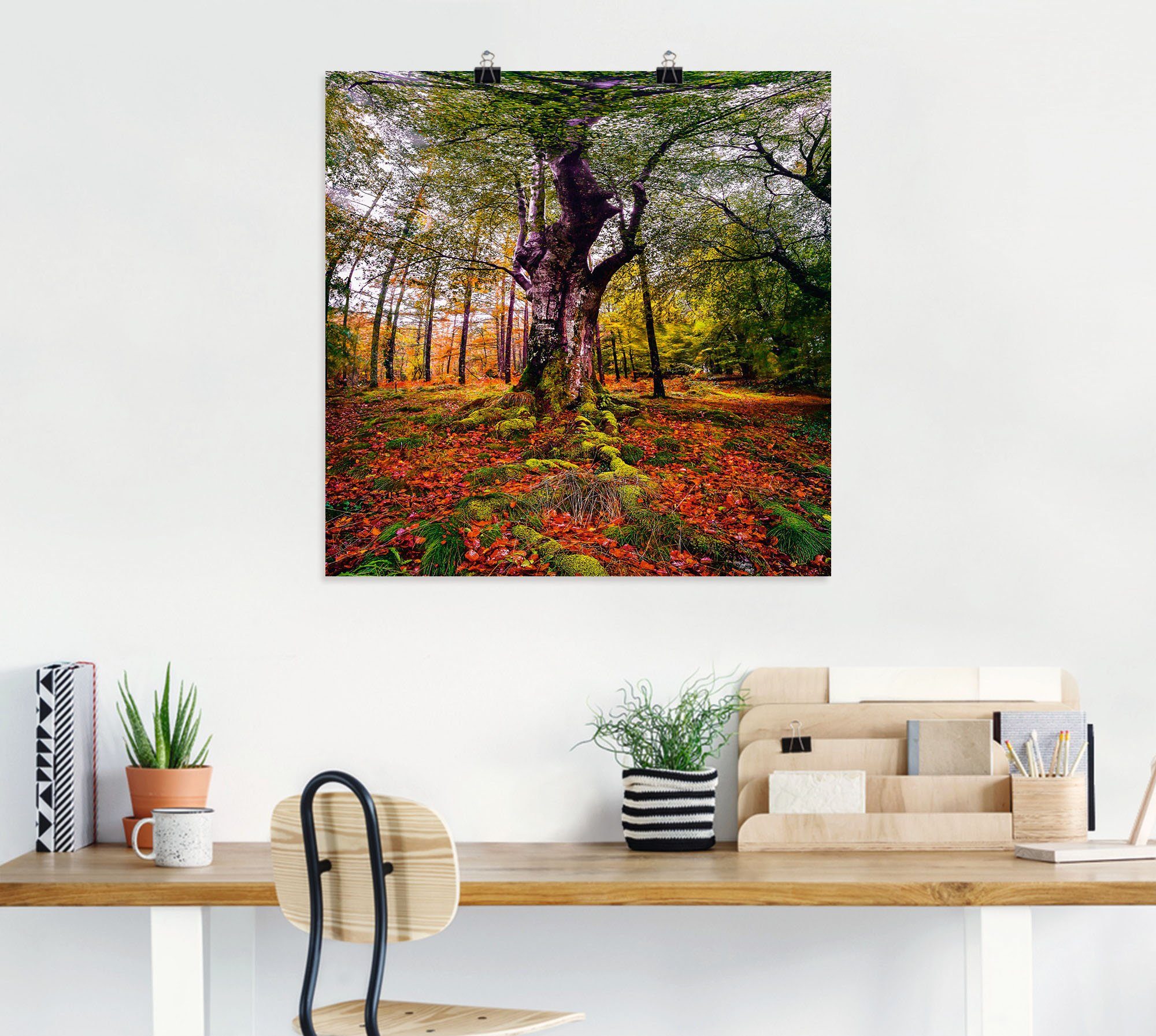 Wandaufkleber Wald, im Alubild, Baumbilder in Wandbild St), Baum Artland Leinwandbild, als Poster oder versch. (1 Größen