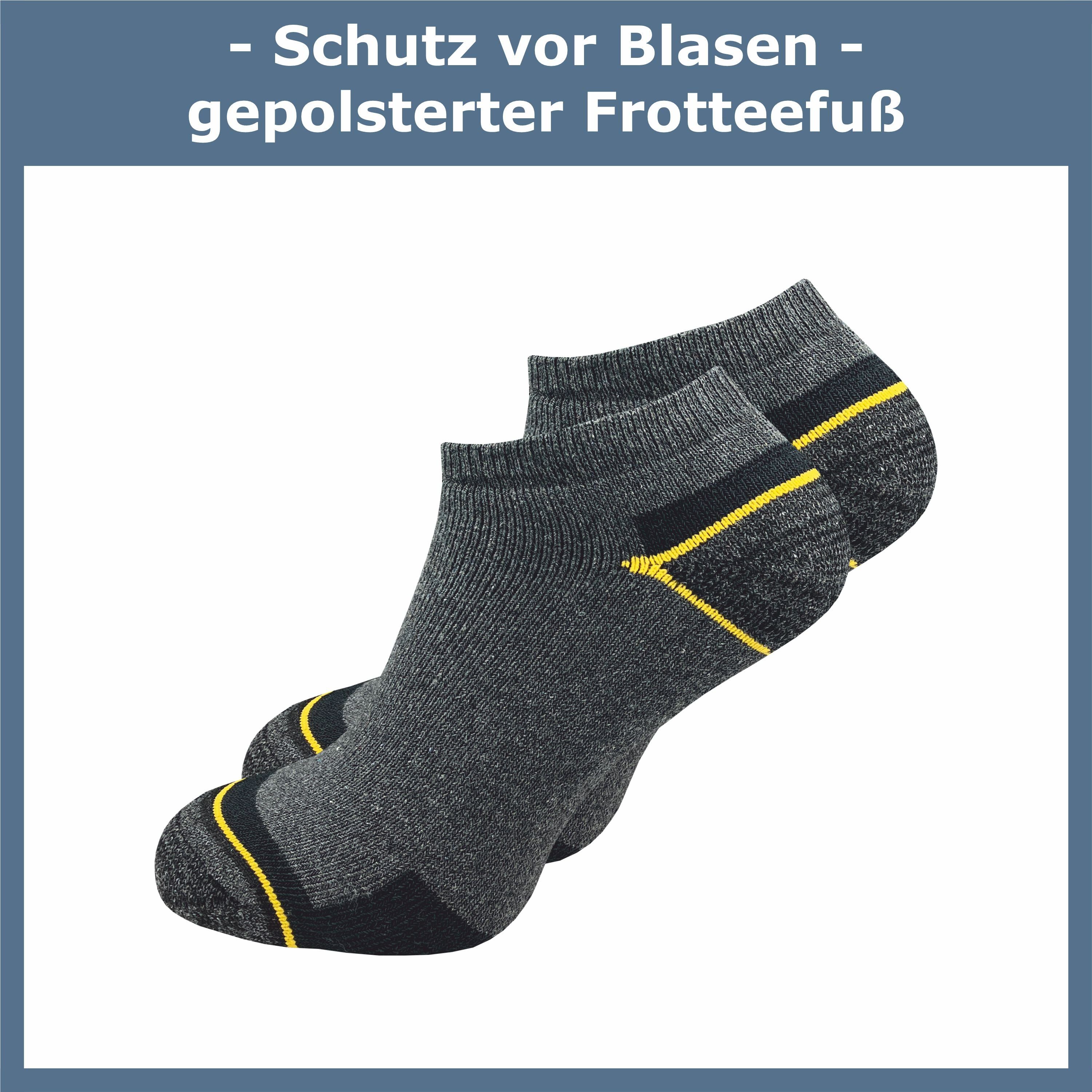 GAWILO Arbeitssocken - Sneaker - für Herren mit atmungsaktiver Baumwolle gegen Schweißfüße (6 Paar) Ideal für Sicherheitsschuhe oder Arbeitsschuhe - Arbeits Sneaker