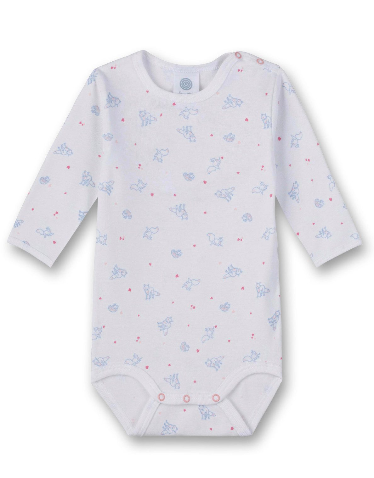 Sanetta Langarmbody Sanetta Baby Langarmbody aus Bio-Baumwolle mit Tiermuster
