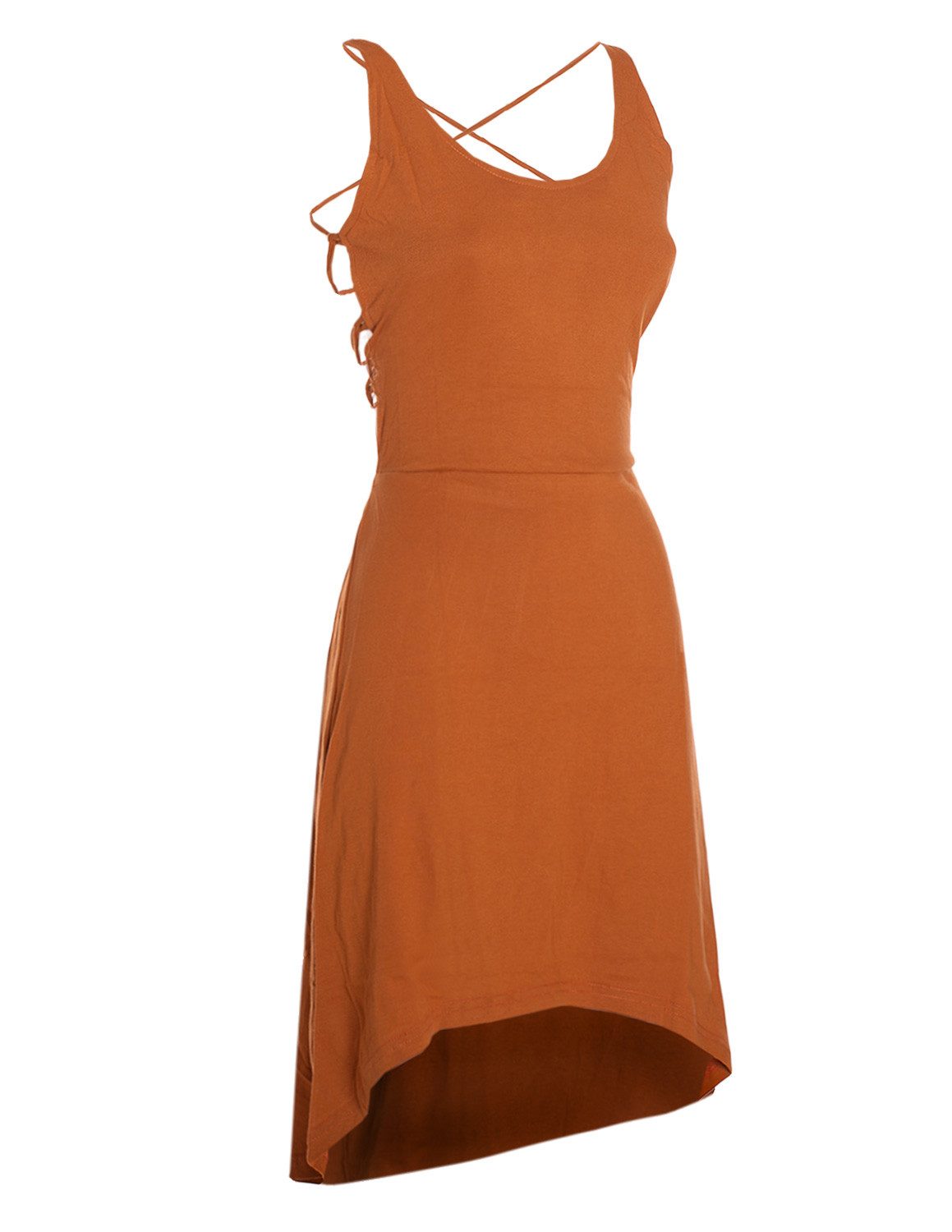 Vishes Sommerkleid Damen Rückenfrei Schnürung Asymmetrisch Baumwolle Alternative Mode, Boho, Hippie, Ethno, Festival