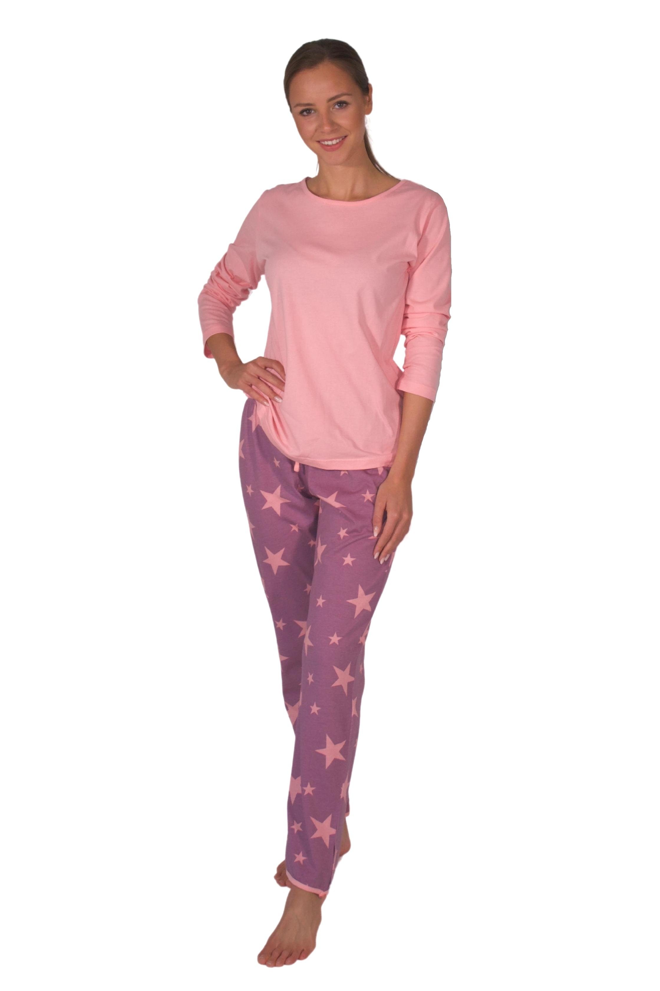 Beliebter Artikel Consult-Tex Pyjama Damen Pyjama 1 reiner Set) Schlafanzug Baumwolle-Jersey (Spar-Set, aus tlg., SUN4 2