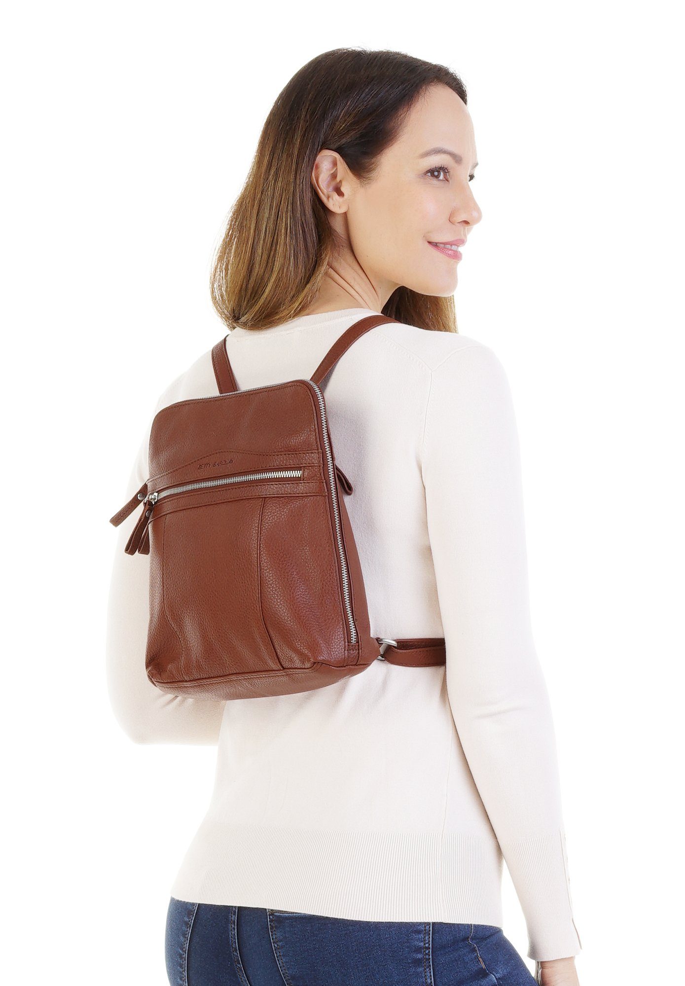 Betty Barclay Cityrucksack BETTY BARCLAY Damen echt Leder, echt Leder – Bild 2 von 5